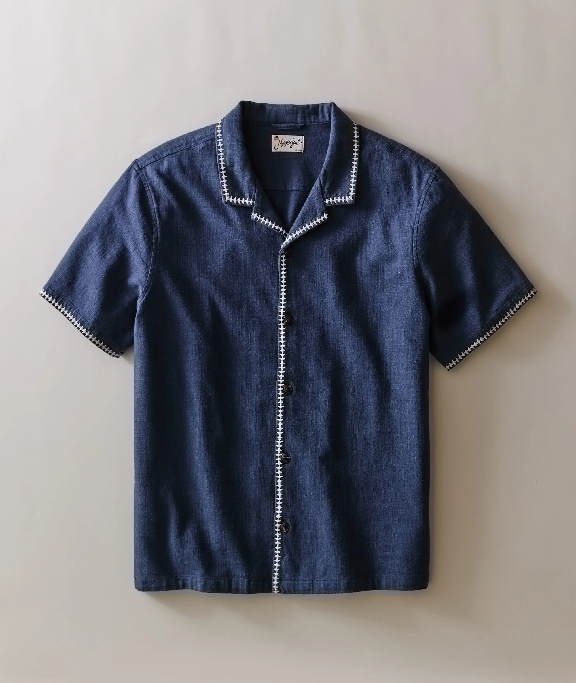 Embroidered Resort Shirt - India Ink