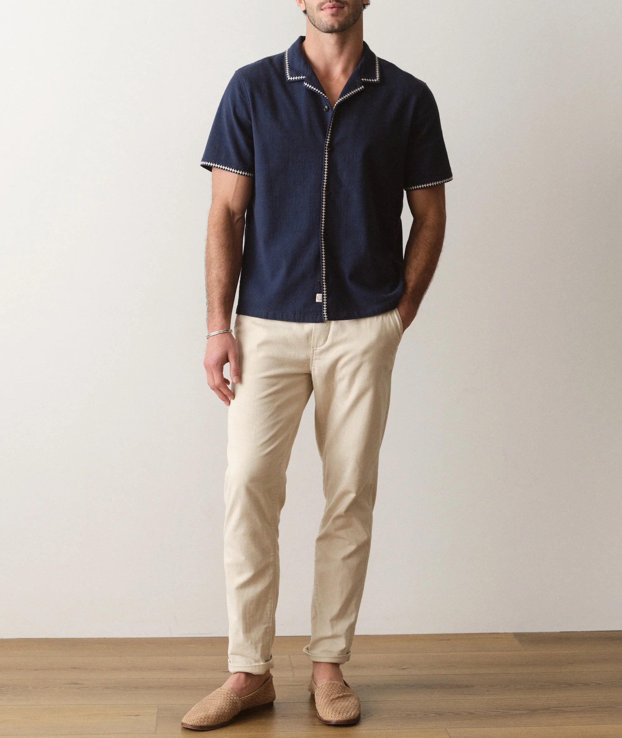 Embroidered Resort Shirt - India Ink
