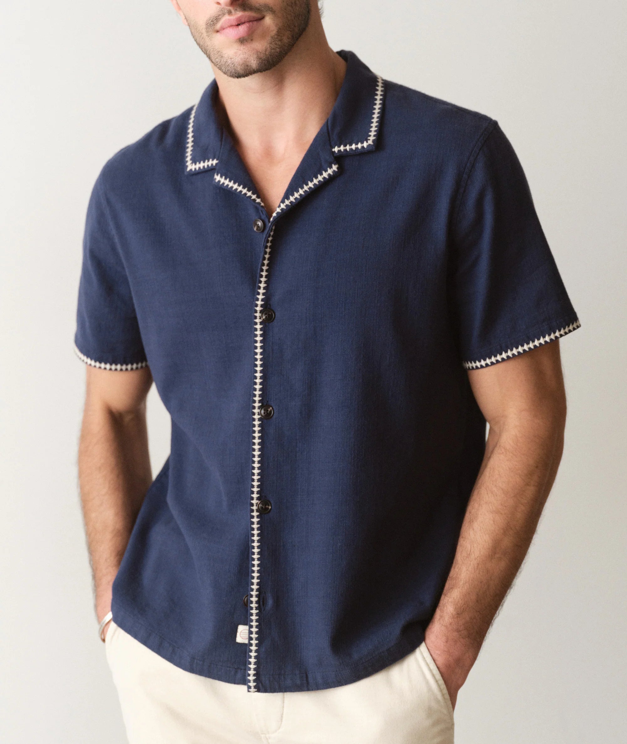 Embroidered Resort Shirt - India Ink
