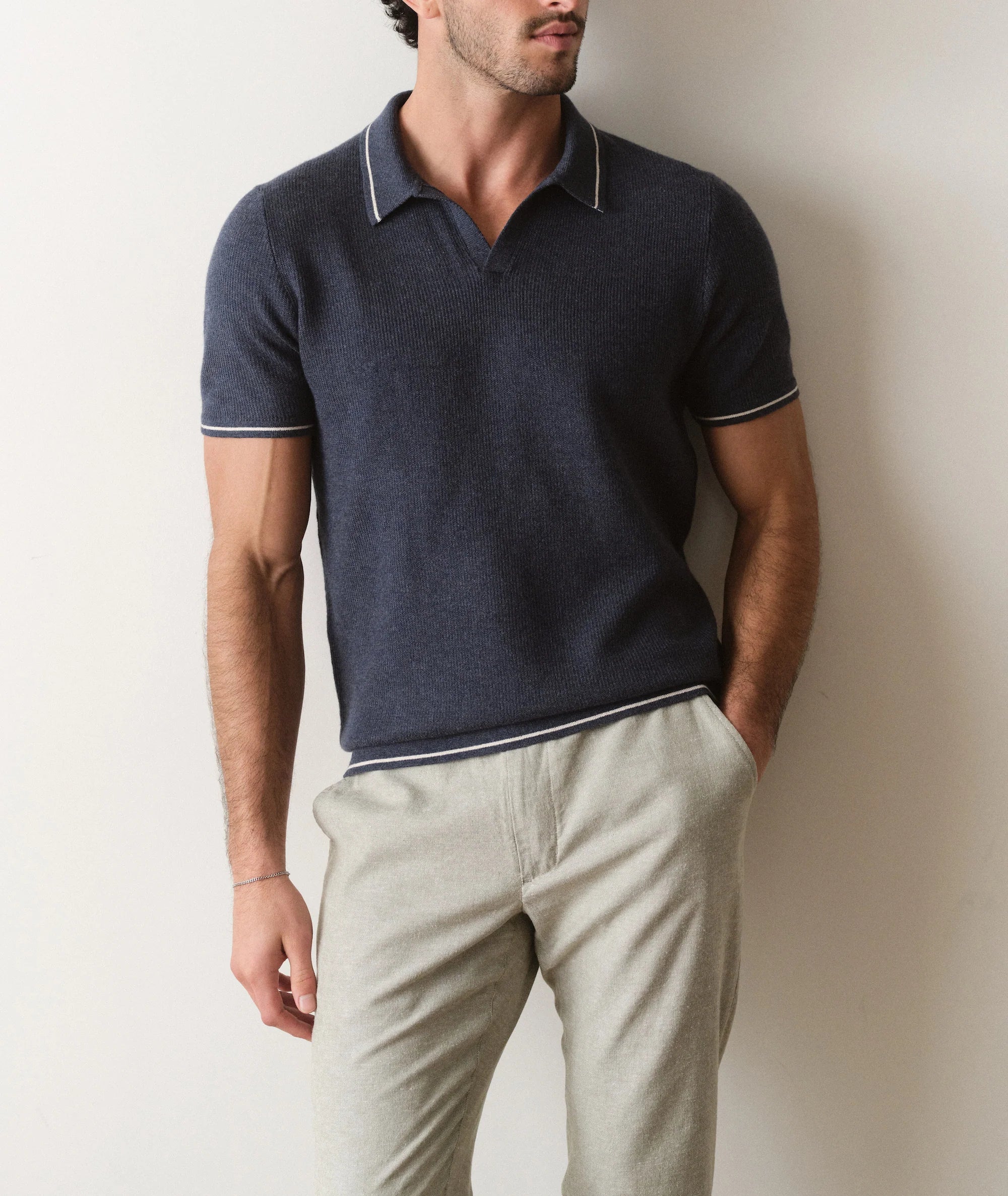Liam Sweater Polo - Dark Indigo