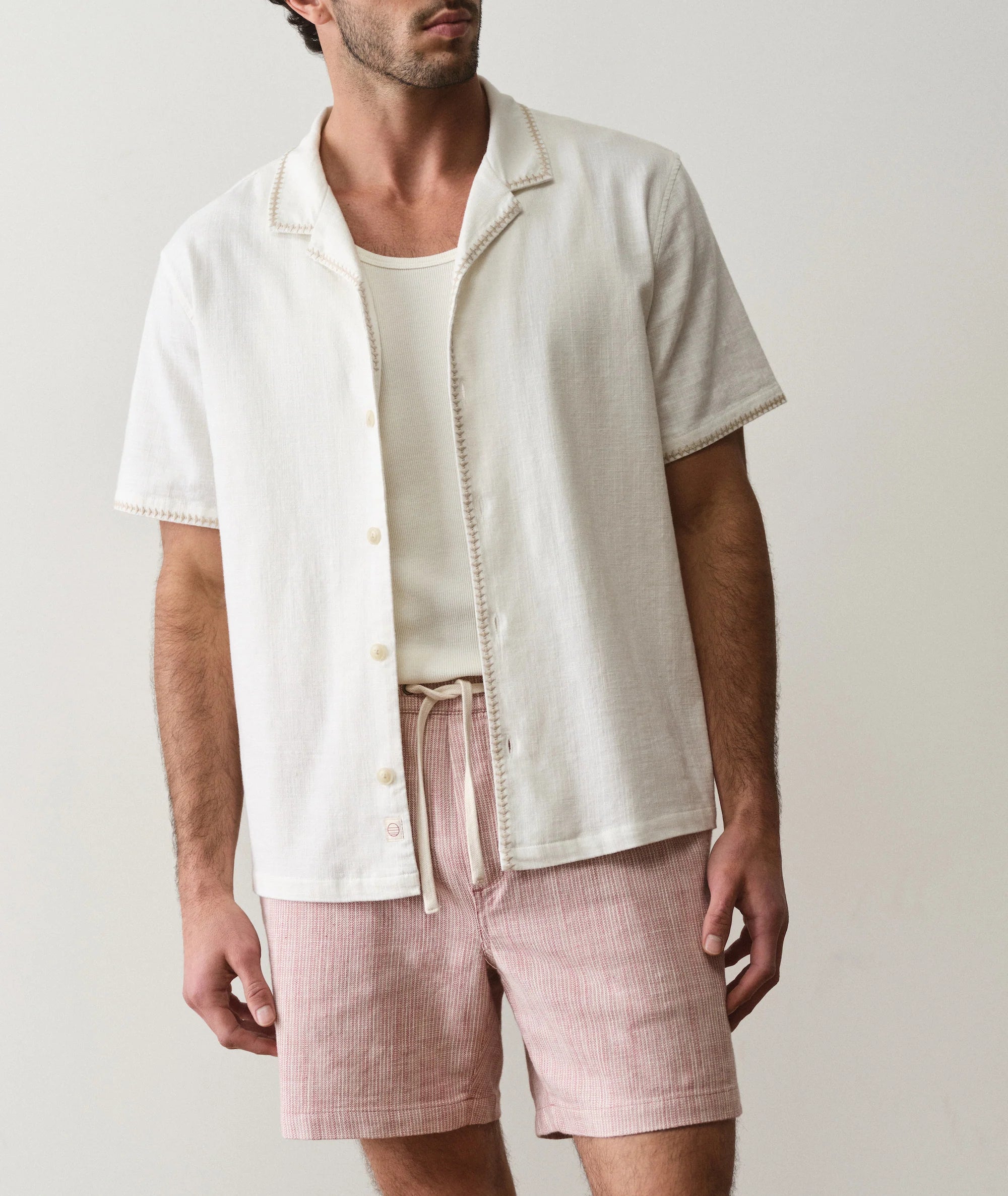 Saturday Beach Short 6" - Withered Rose Stripe
