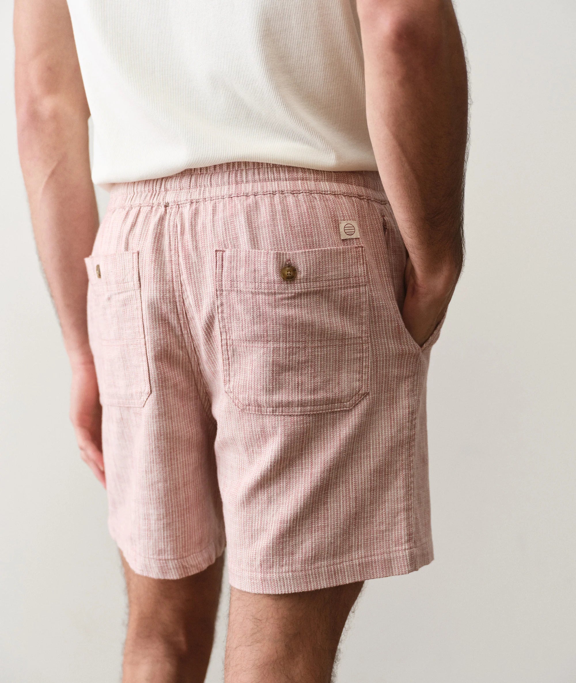 Saturday Beach Short 6" - Withered Rose Stripe