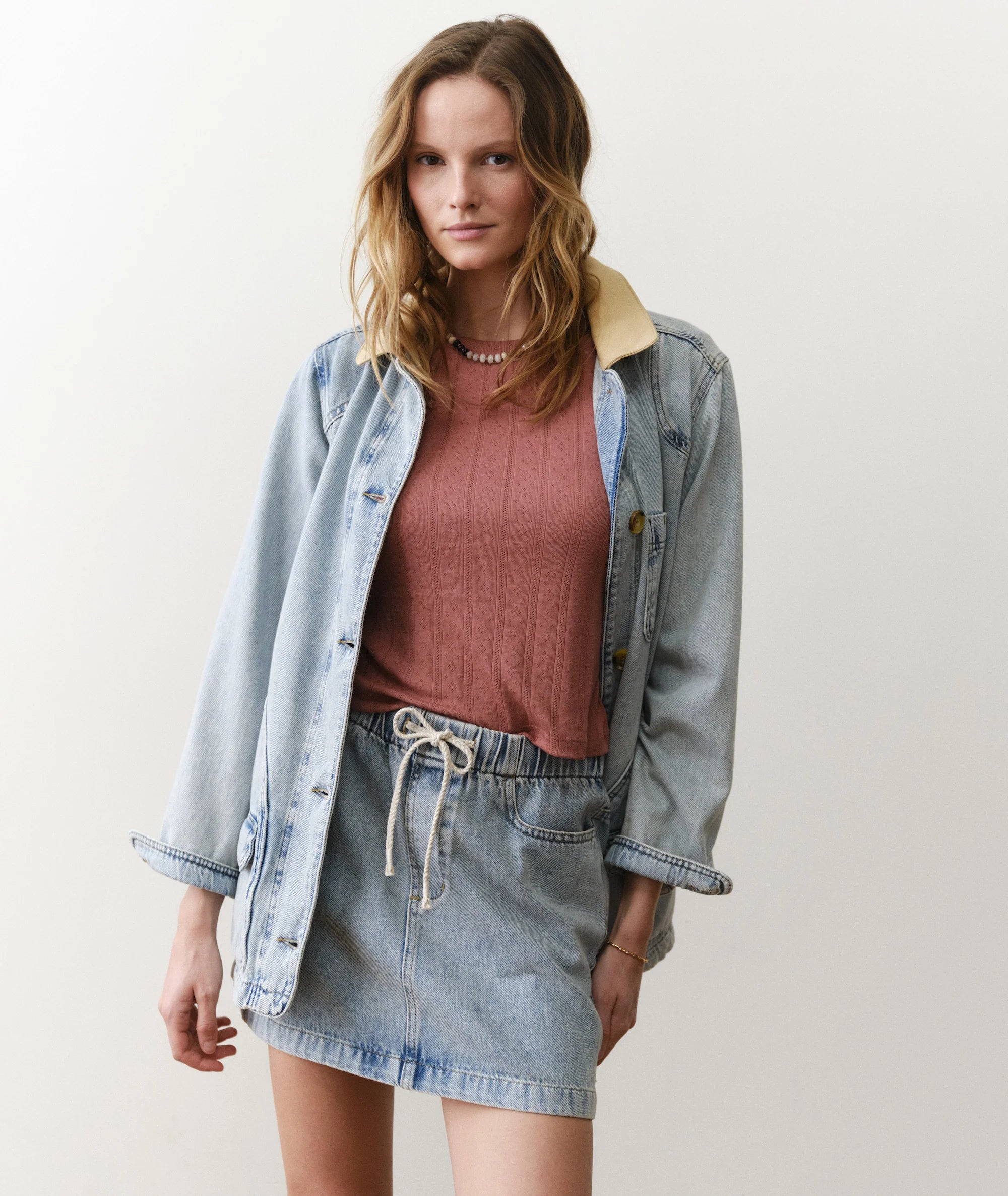 Ella Denim Mini Skirt - Light Wash