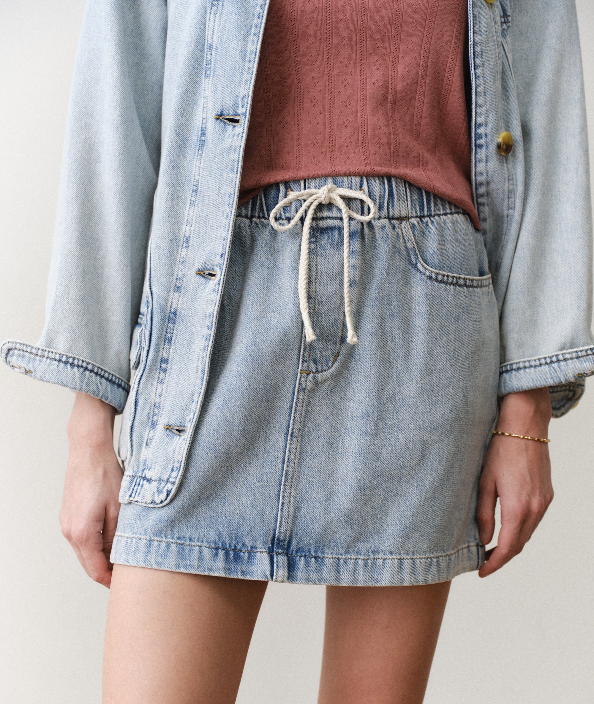Ella Denim Mini Skirt - Light Wash