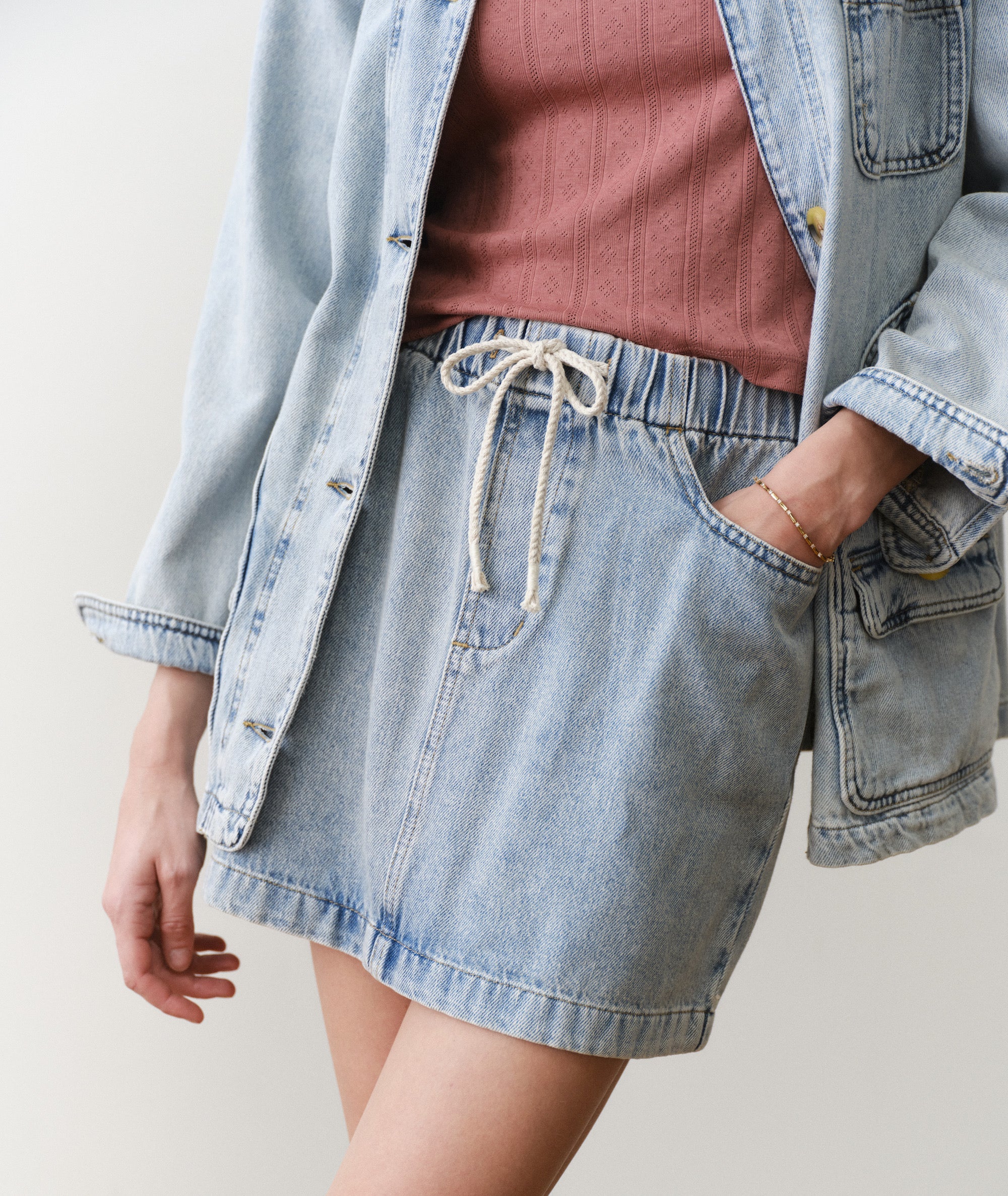 Ella Denim Mini Skirt - Light Wash