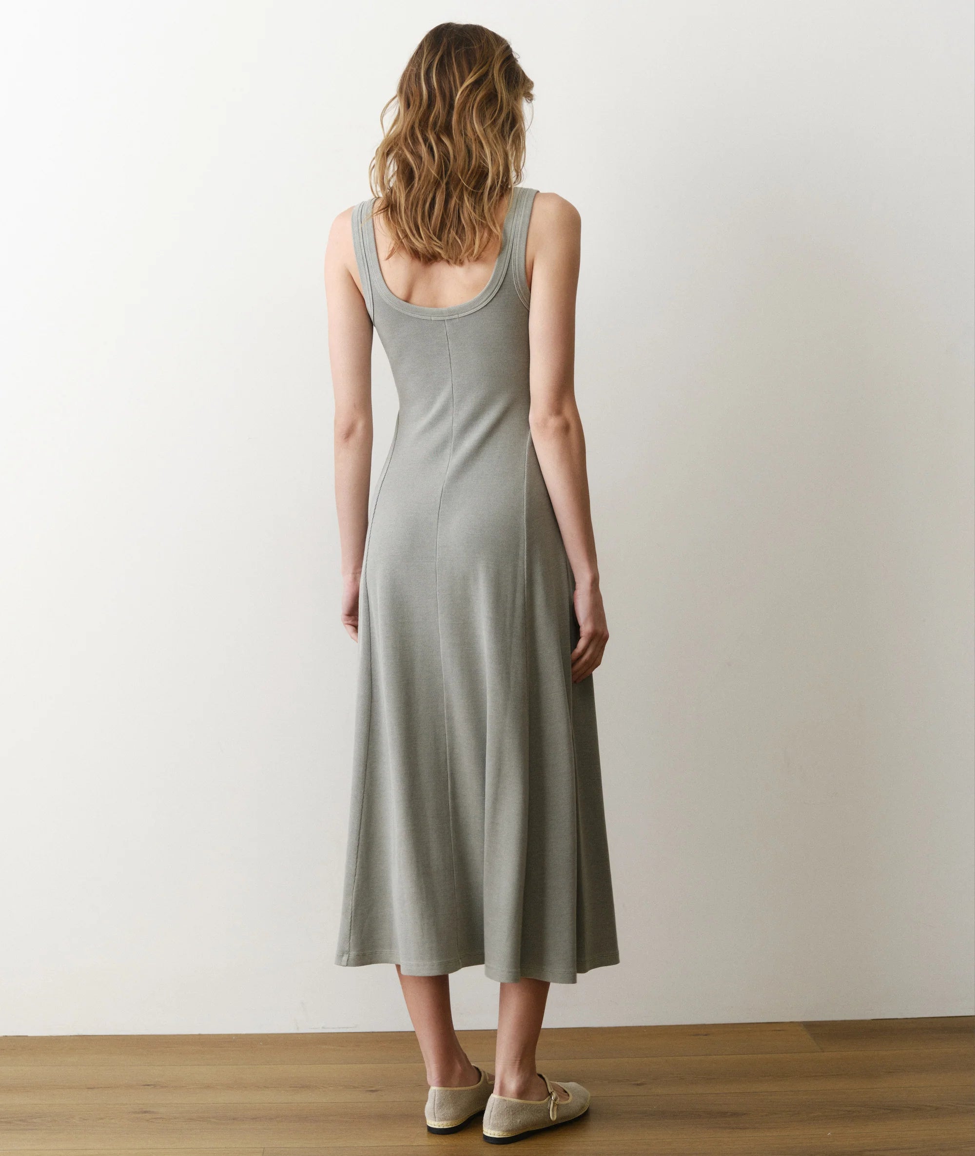 Lexi Rib Sun-In Fit & Flare Dress - Forest