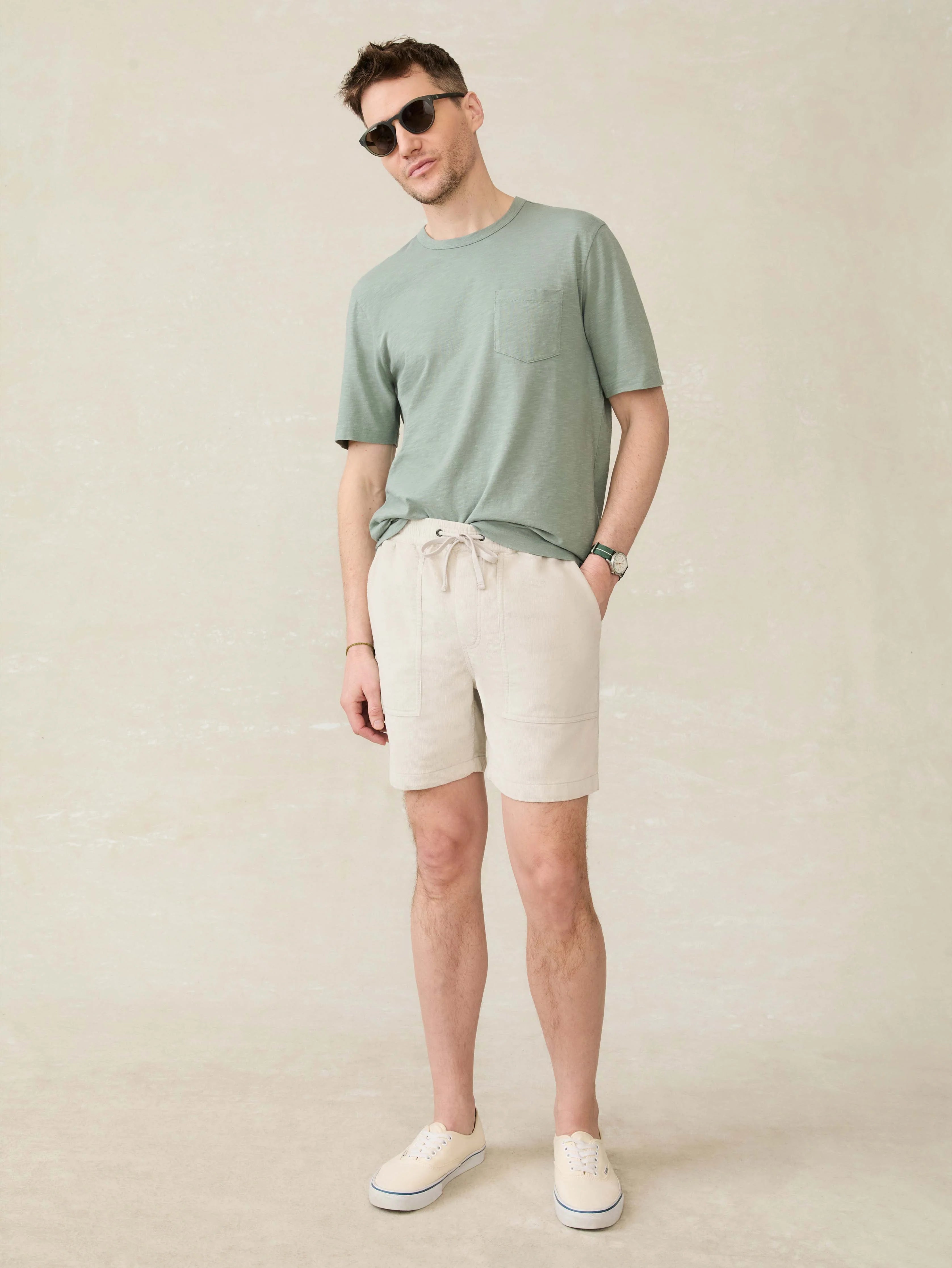 Corduroy Drawstring Utility Short