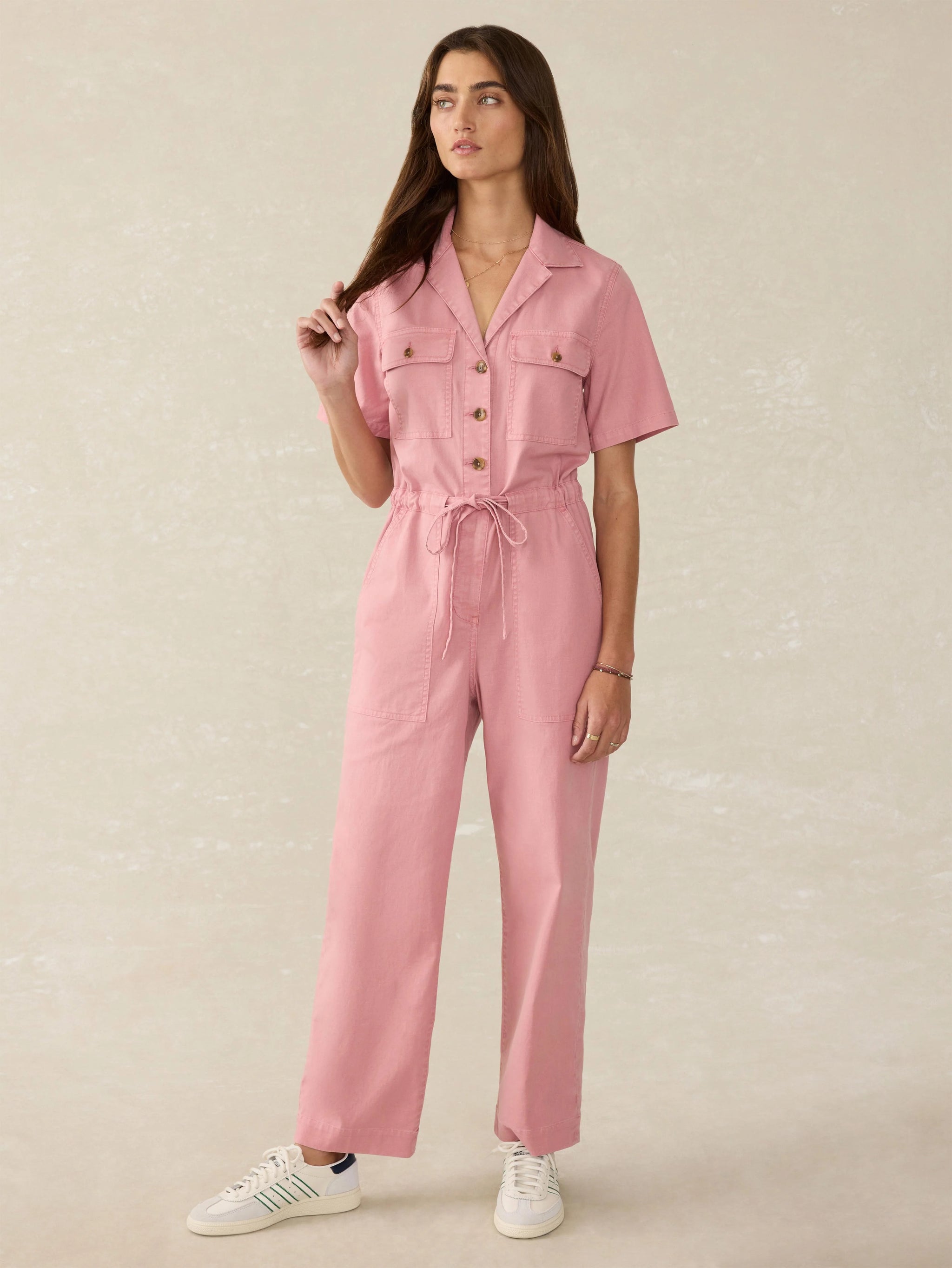 LIFE IS SO GOOD STRETCH TWILL JUMPSUIT main image 1
