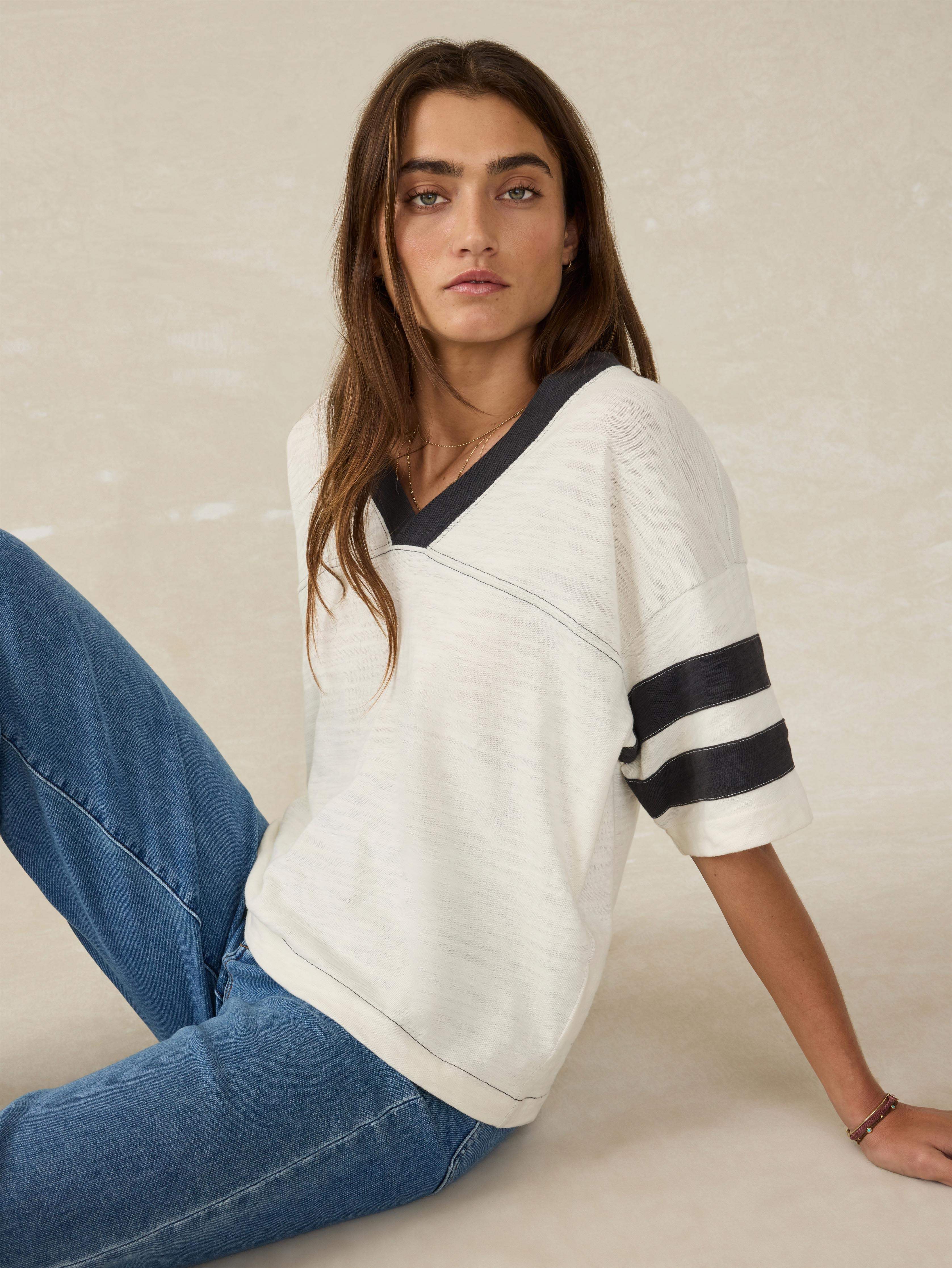 Sunwashed Slub Varsity Tee