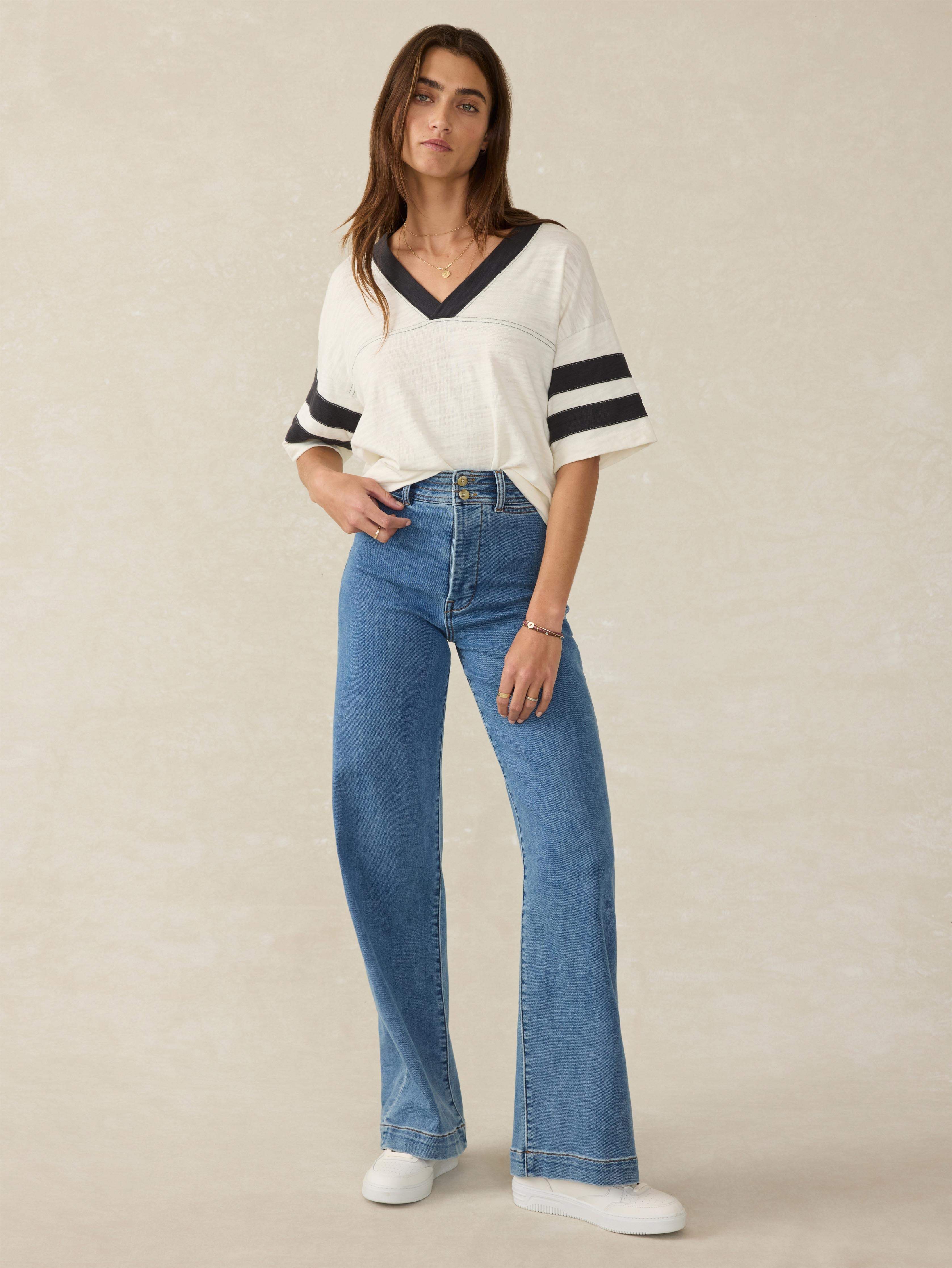 Sunwashed Slub Varsity Tee