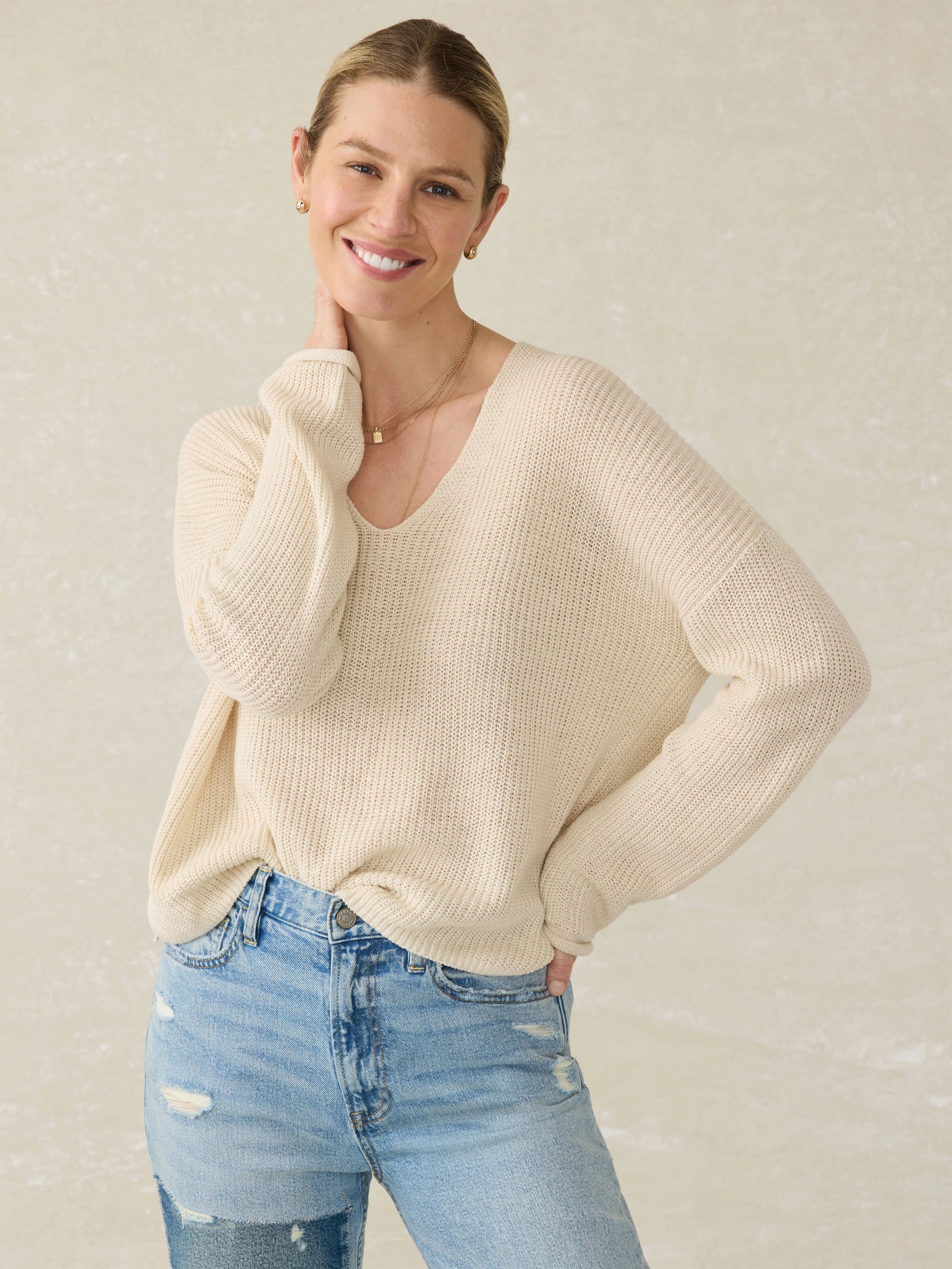 Miramar Linen V-Neck Sweater