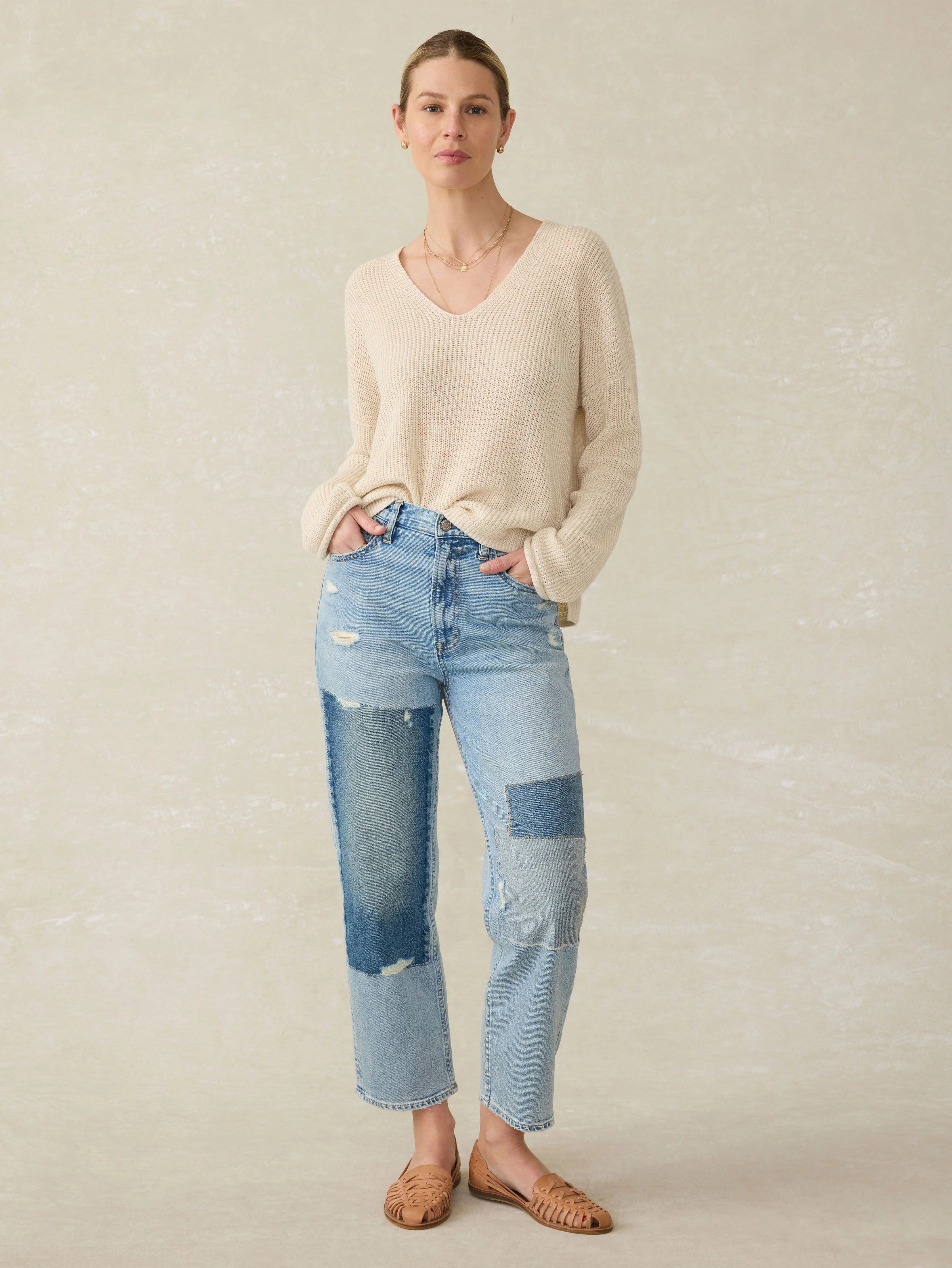 Miramar Linen V-Neck Sweater