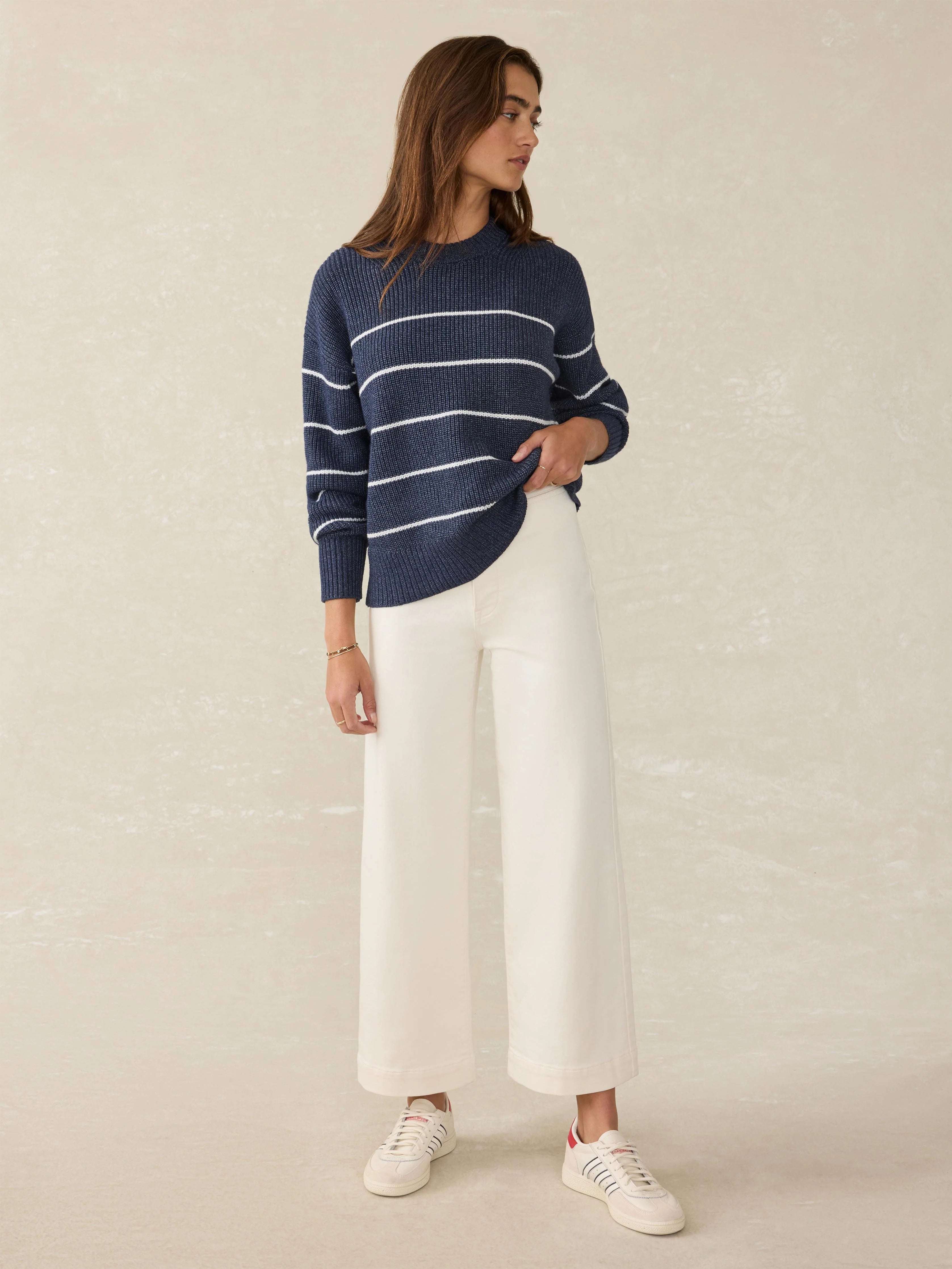 Sunwashed Cotton Fisherman Sweater