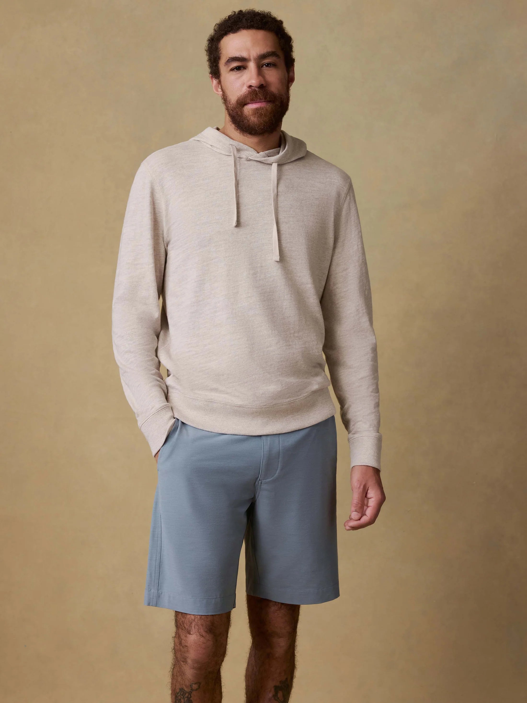 Sunwashed Midweight Organic Hoodie - Oat Plains Heather