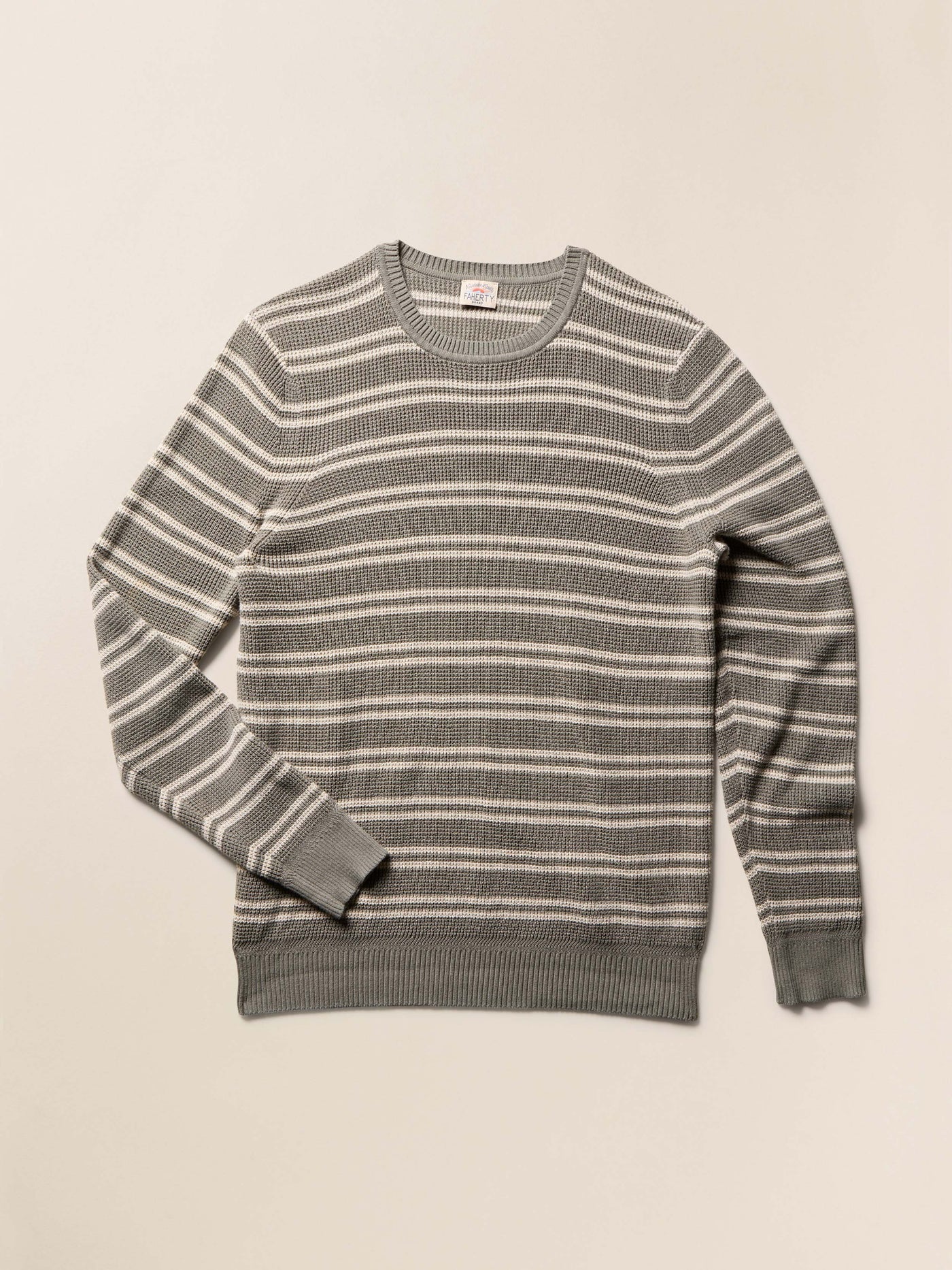 Sunwashed Crewneck Sweater - Sage Shore Stripe