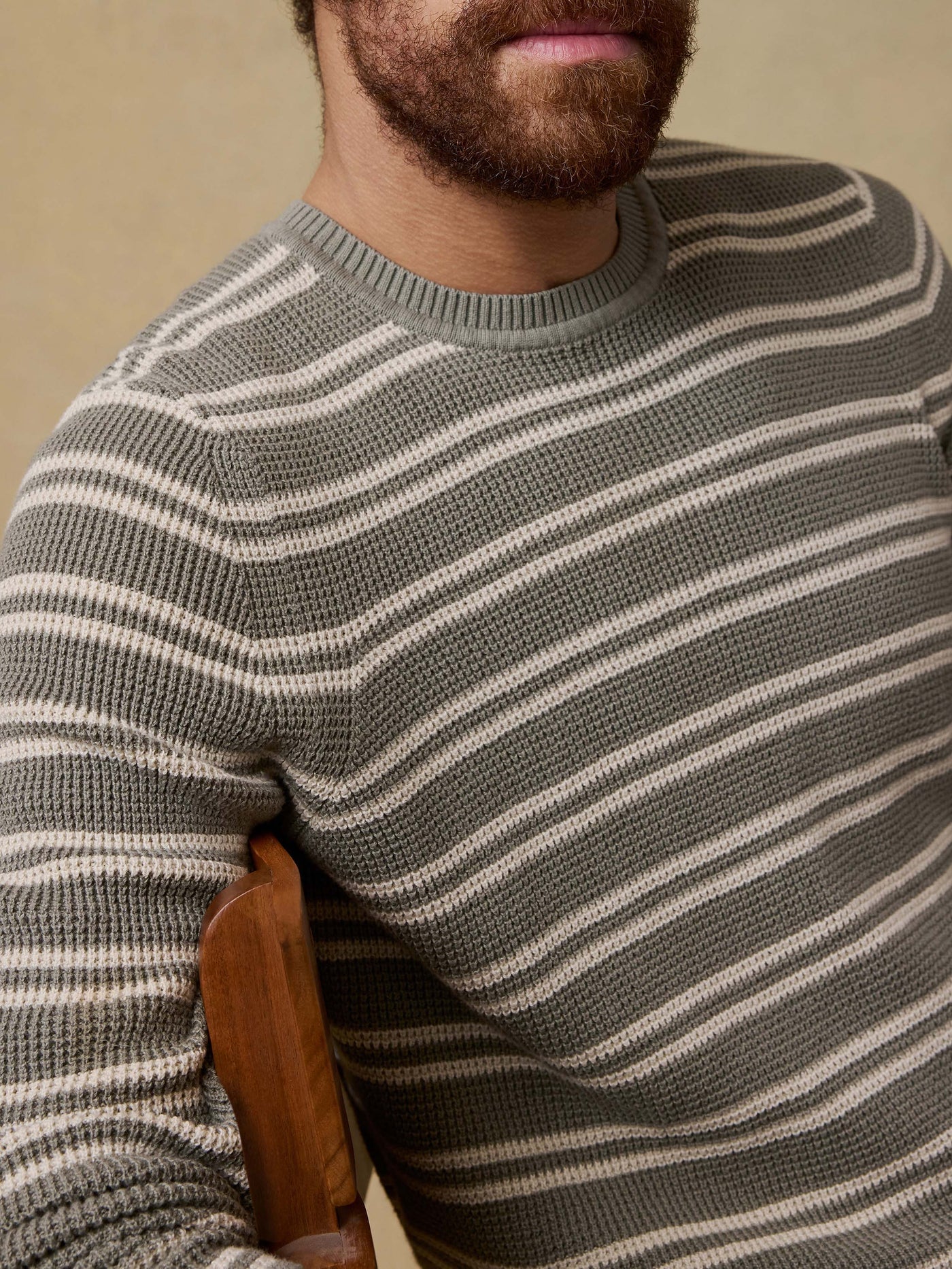 Sunwashed Crewneck Sweater - Sage Shore Stripe
