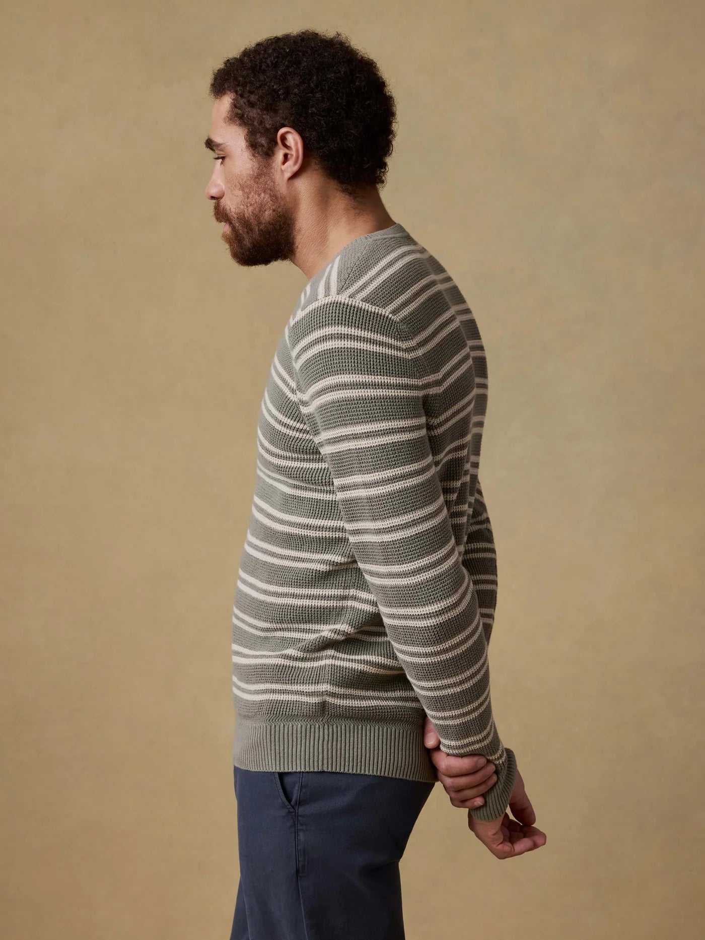 Sunwashed Crewneck Sweater - Sage Shore Stripe