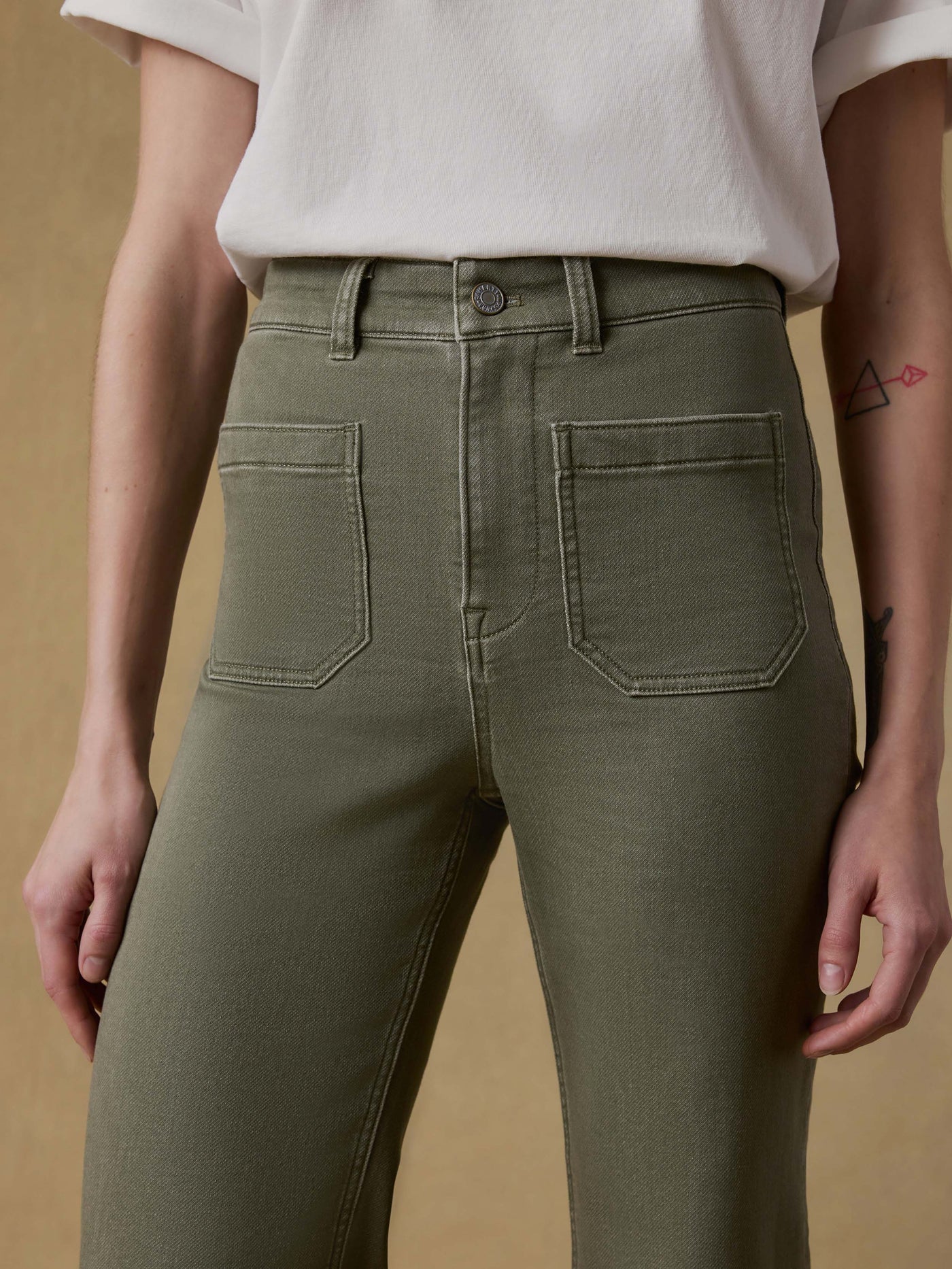Stretch Terry Patch Pocket Pant - Island Olive
