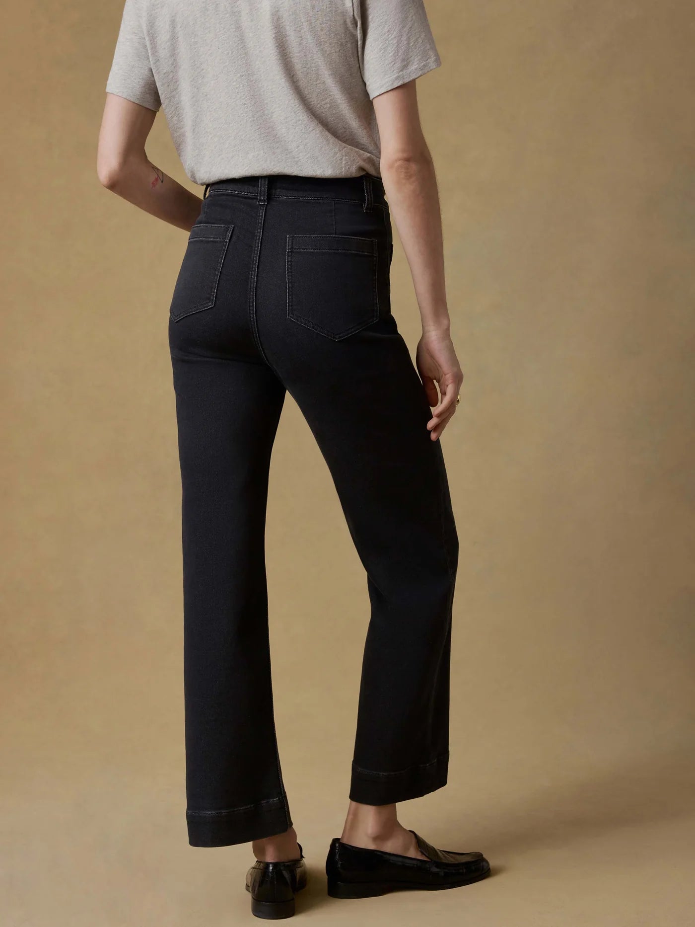 Stretch Terry Patch Pocket Ankle Pant - Onyx Black