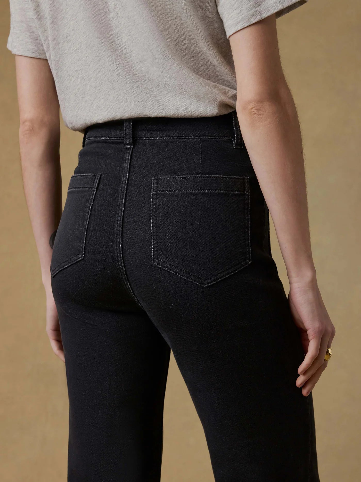 Stretch Terry Patch Pocket Ankle Pant - Onyx Black