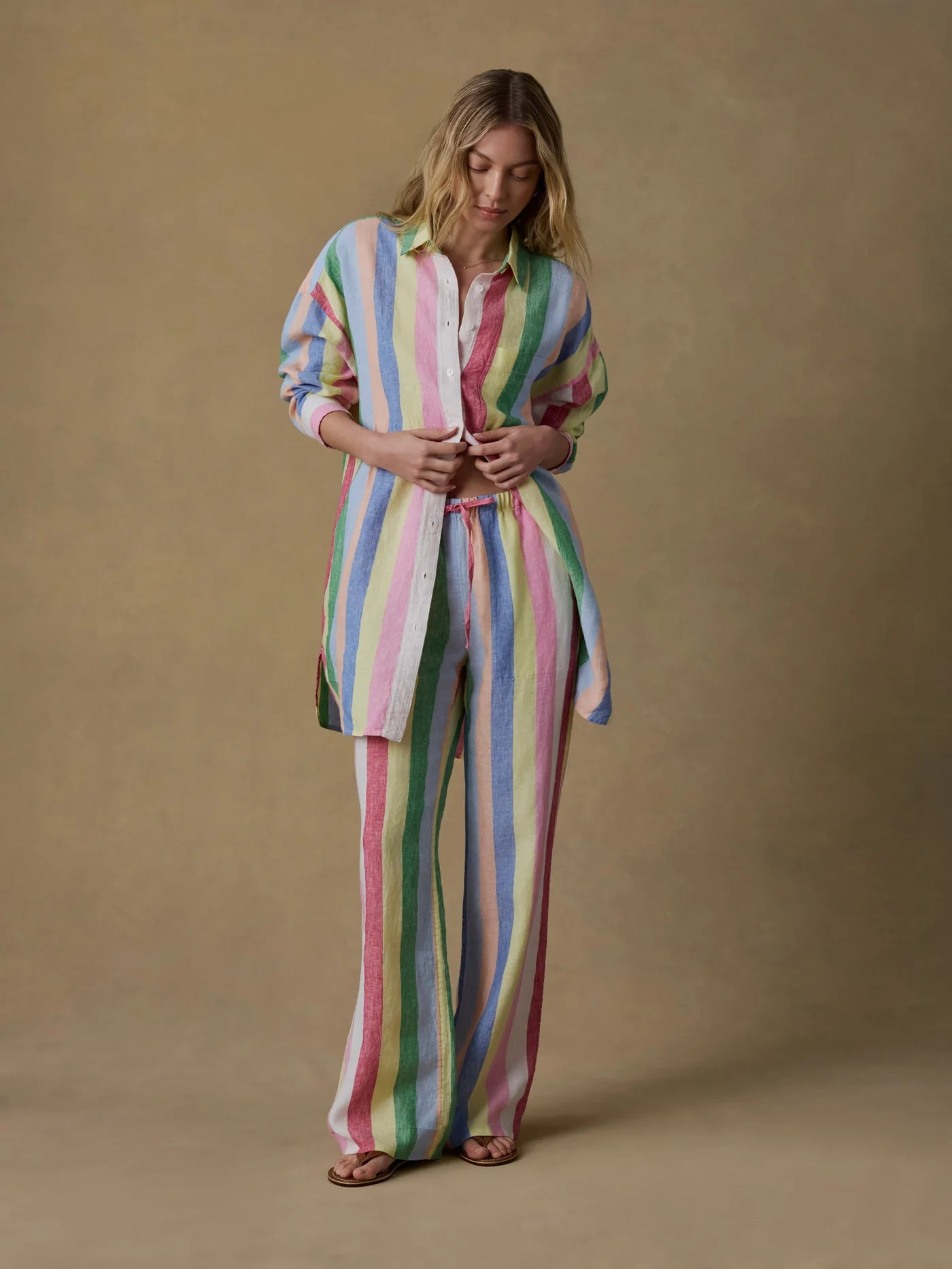 Laidback Linen Pant - Sunbeam Stripe