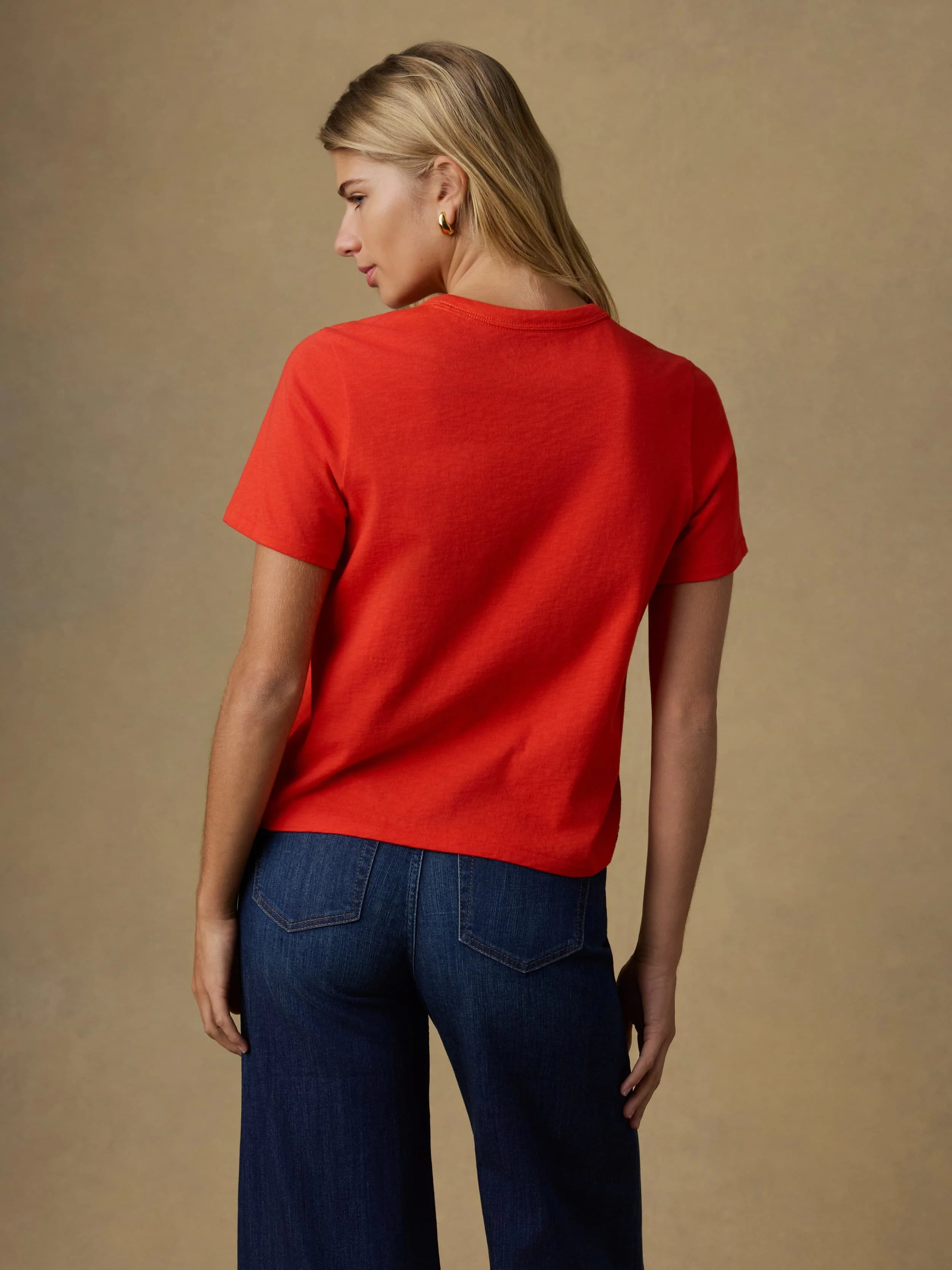 Sunwashed Regenerative Tee - Poppy Red