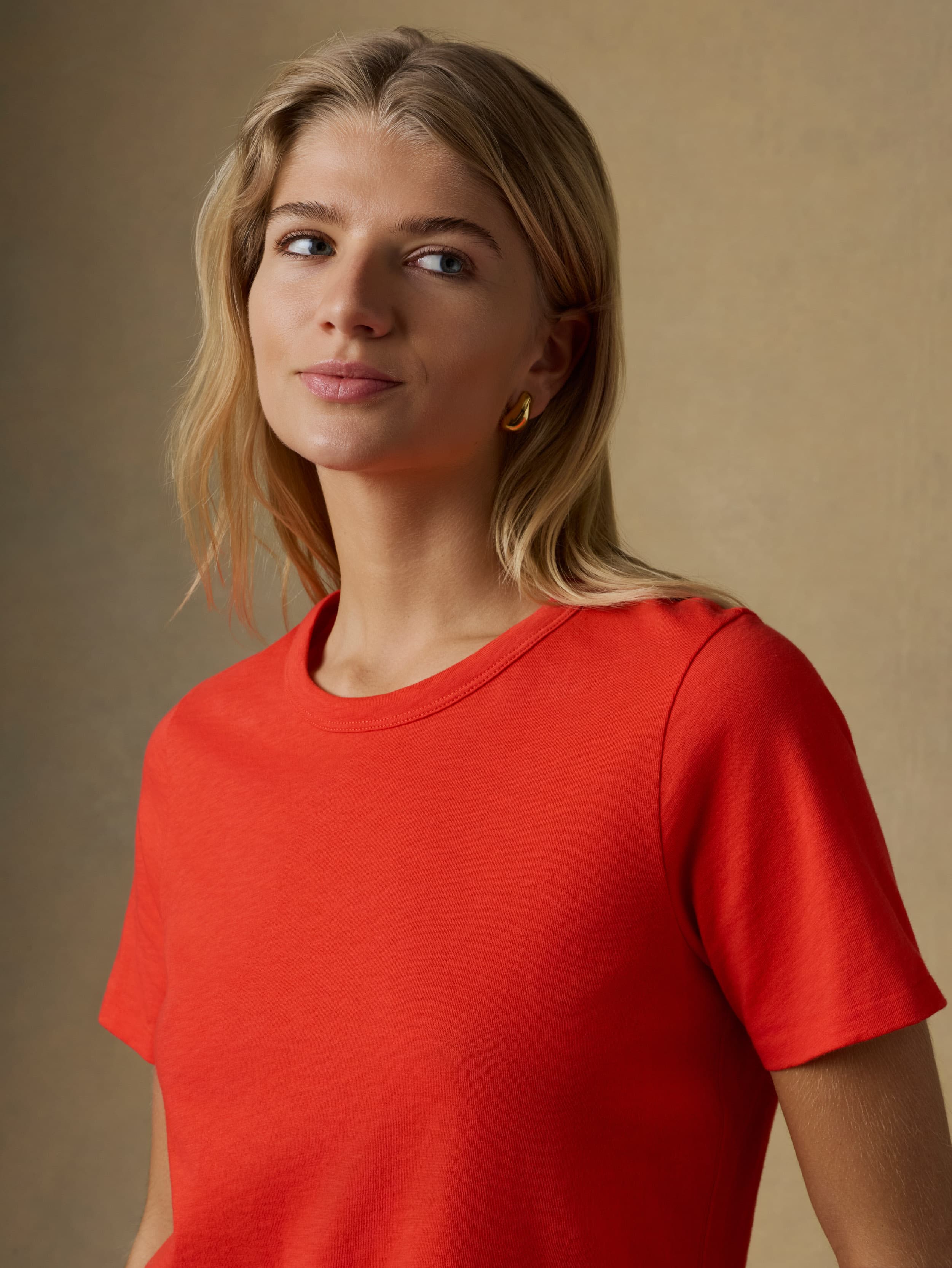 Sunwashed Regenerative Tee - Poppy Red
