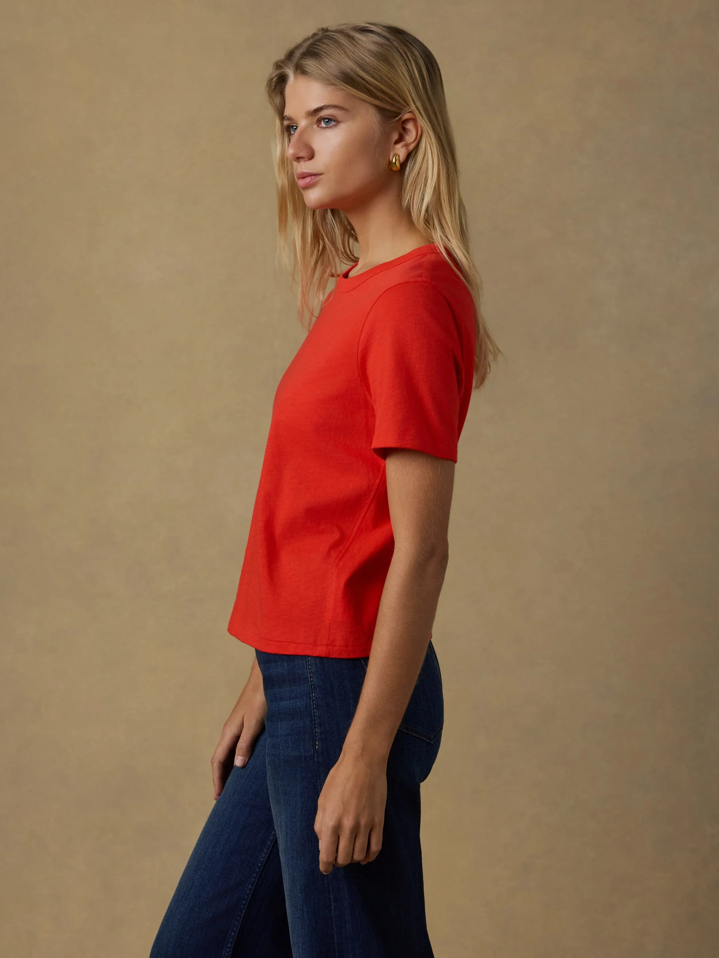 Sunwashed Regenerative Tee - Poppy Red