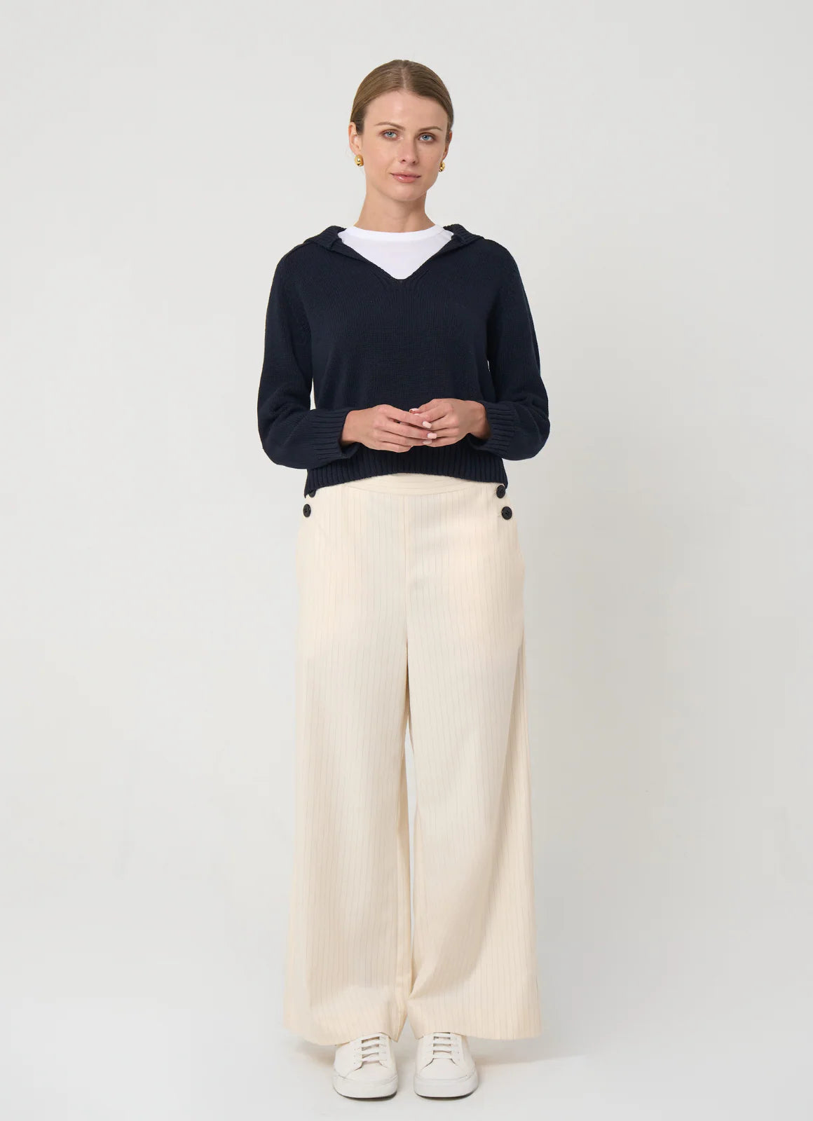 Sylvia Pullover in Cotton - Navy