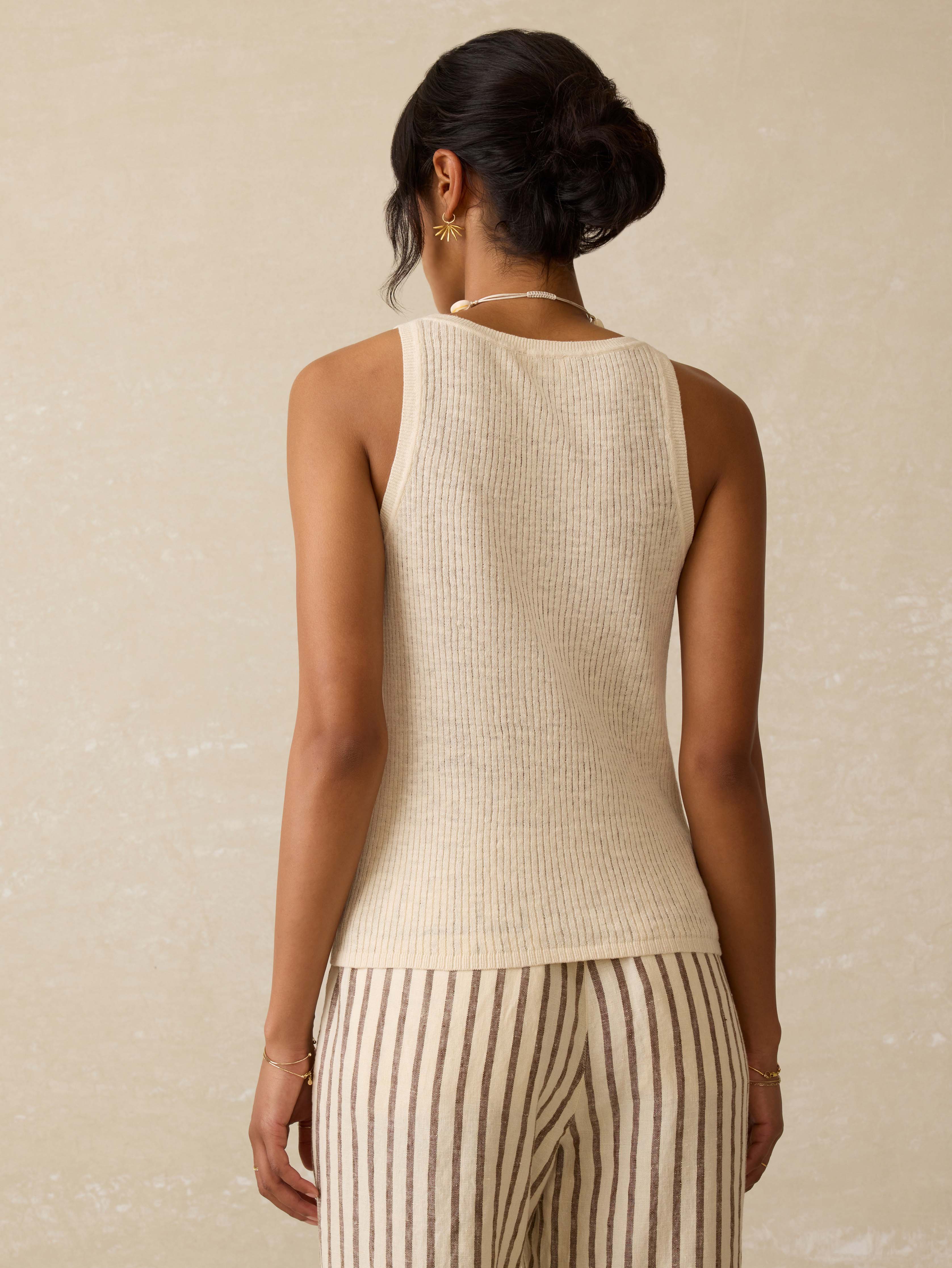 Miramar Linen Mini Rib Tank