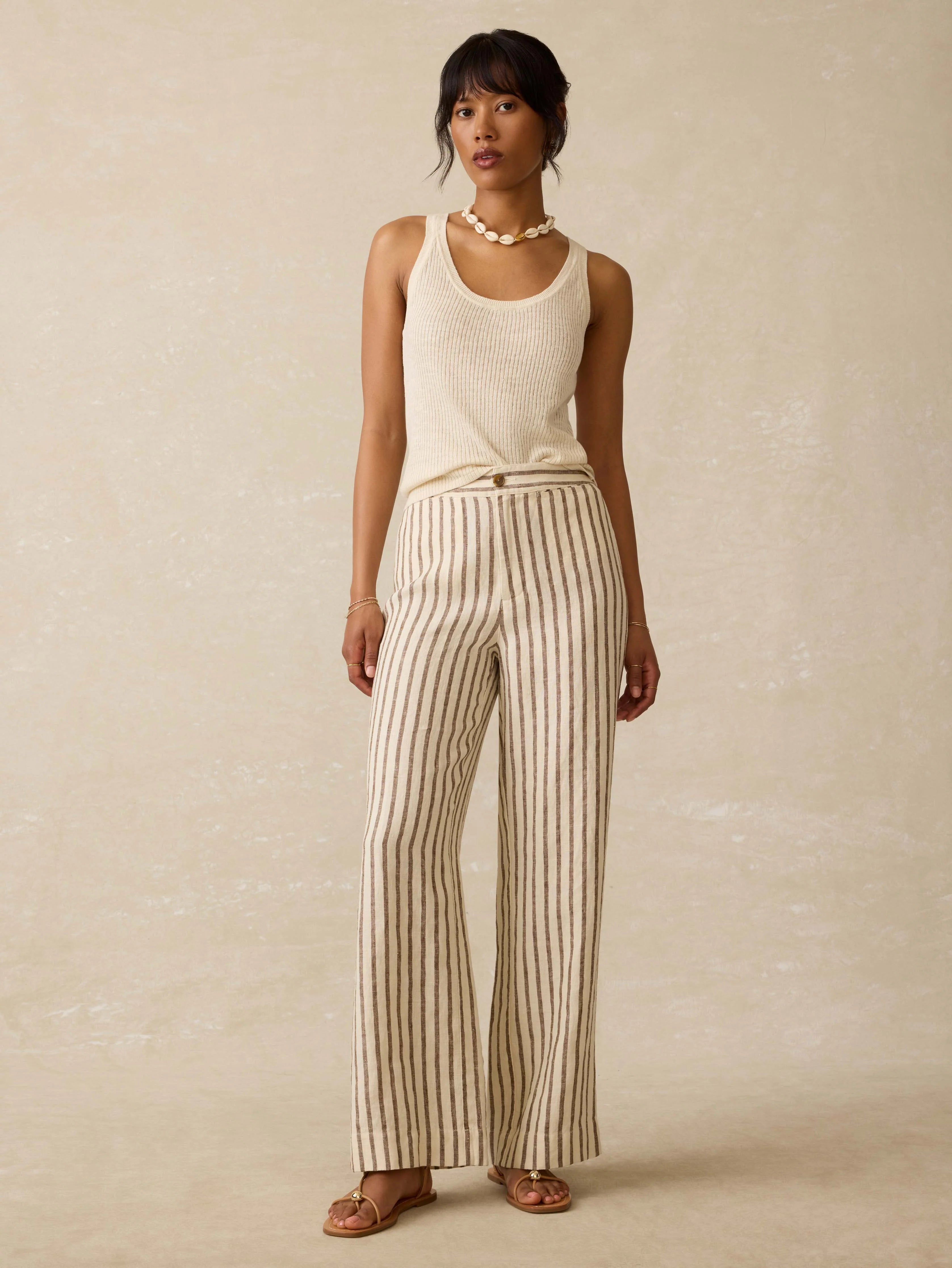 Miramar Linen Mini Rib Tank