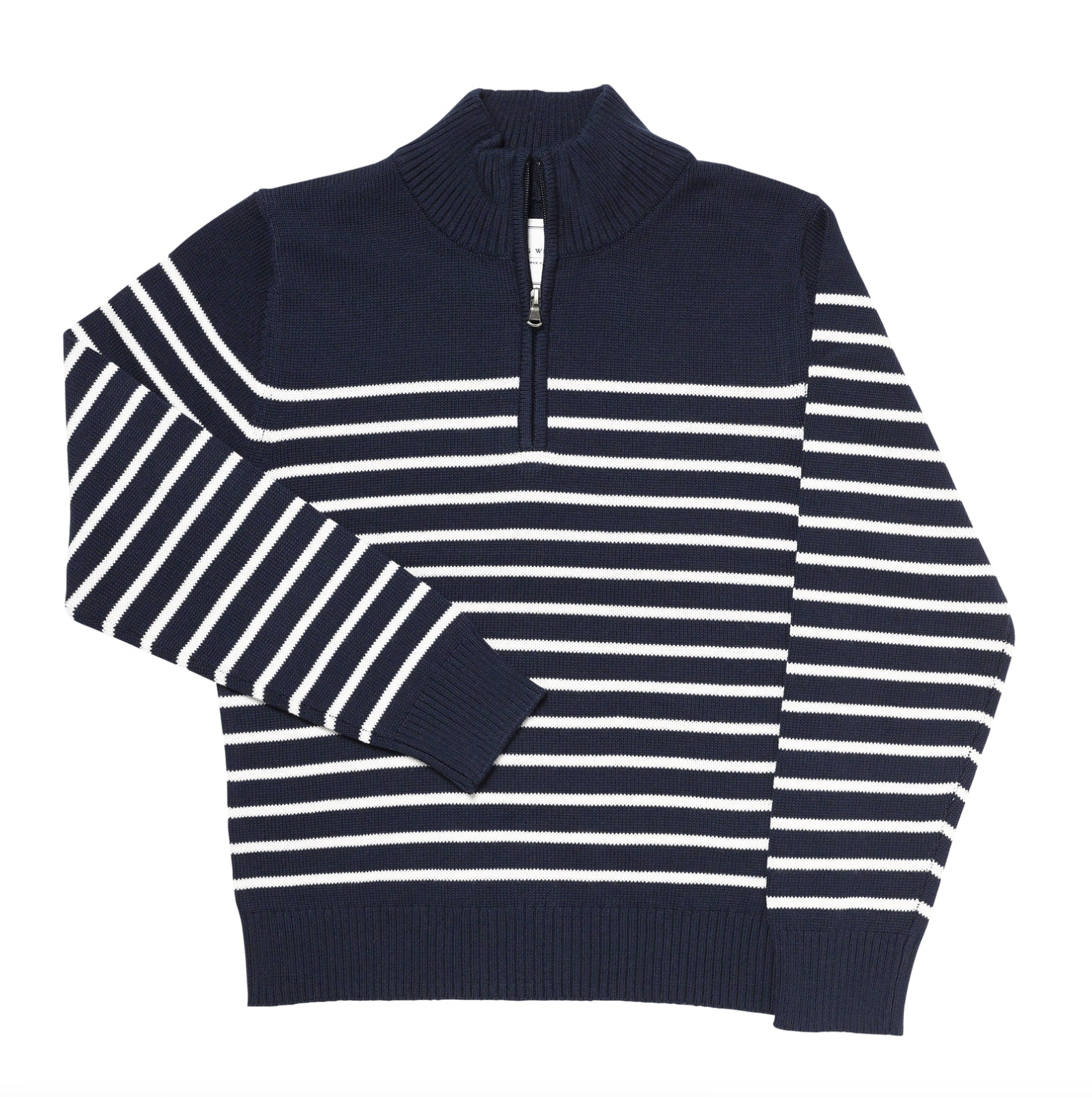 Crew neck sales zip sweater