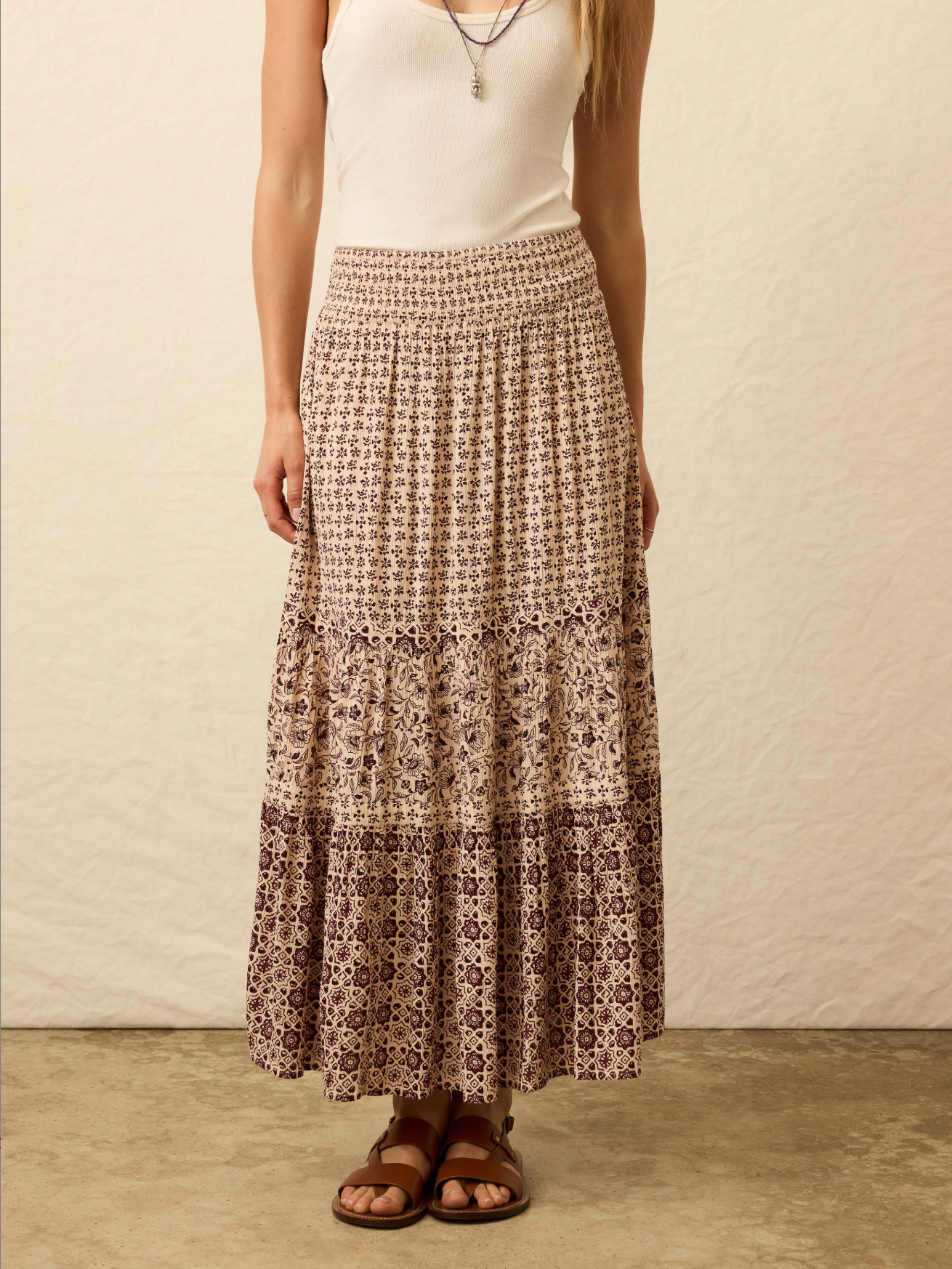 Woodstock Skirt - Sunrise Azulejos Mixed Print