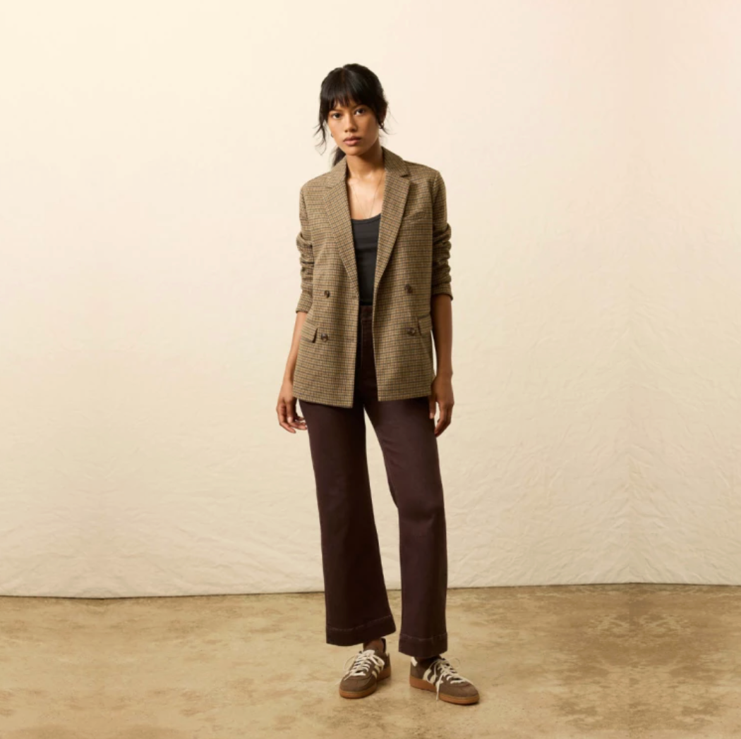 Inlet Knit Double Breasted Blazer - Rockhill Houndstooth