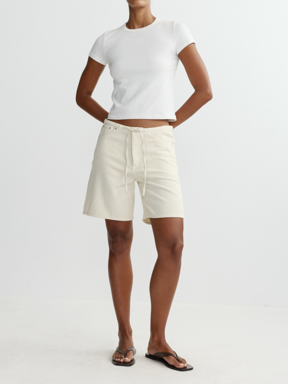 Sienna Low Slung Short Relaxed 7" - Ecru Aura