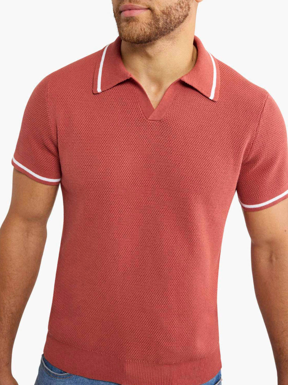 Neptune Sweater Polo - Washed Red