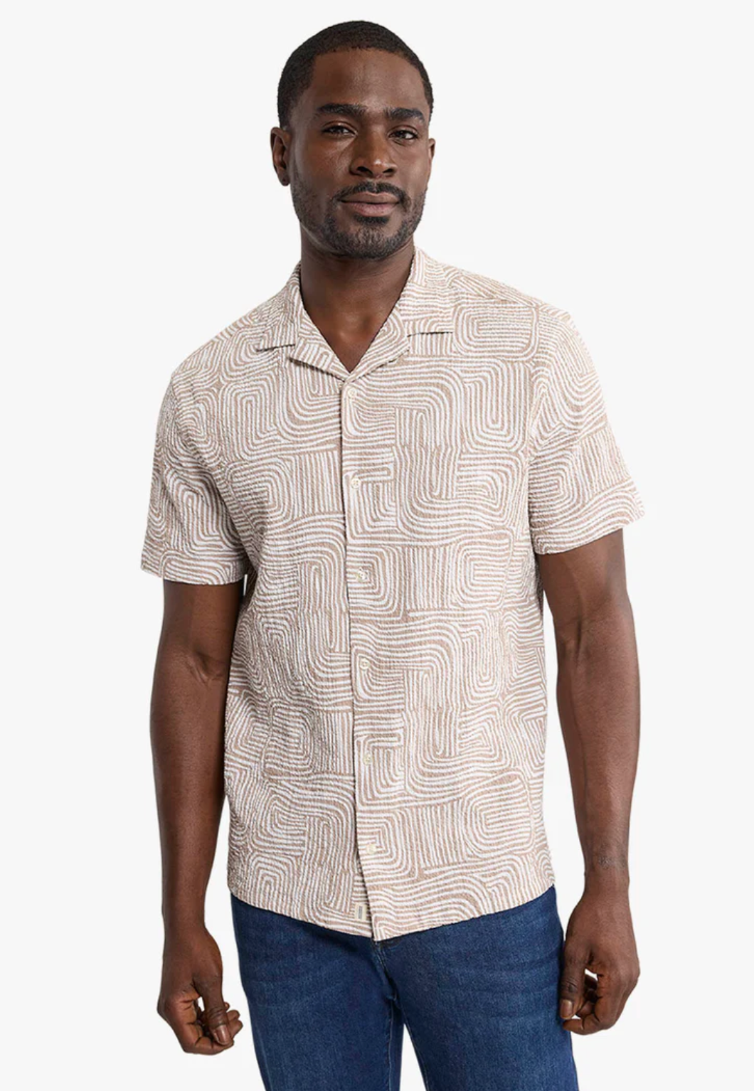 Castaway Textured Camp Shirt - Wavy Sands