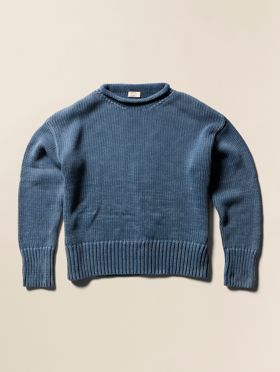 Sunwashed Cotton Roll Neck Sweater