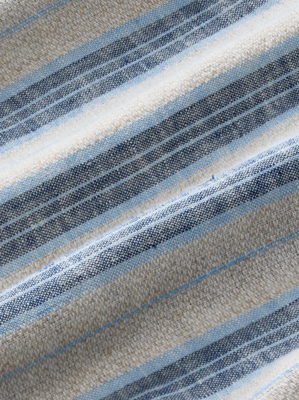 Oasis Textured Shirt - Sea Blue Stripe