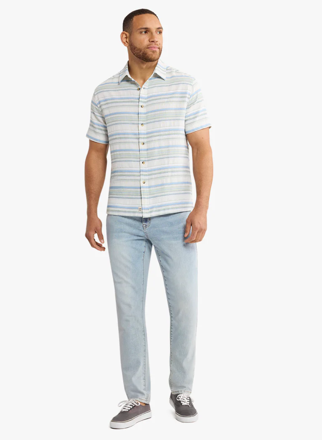 Oasis Textured Shirt - Marina Stripe