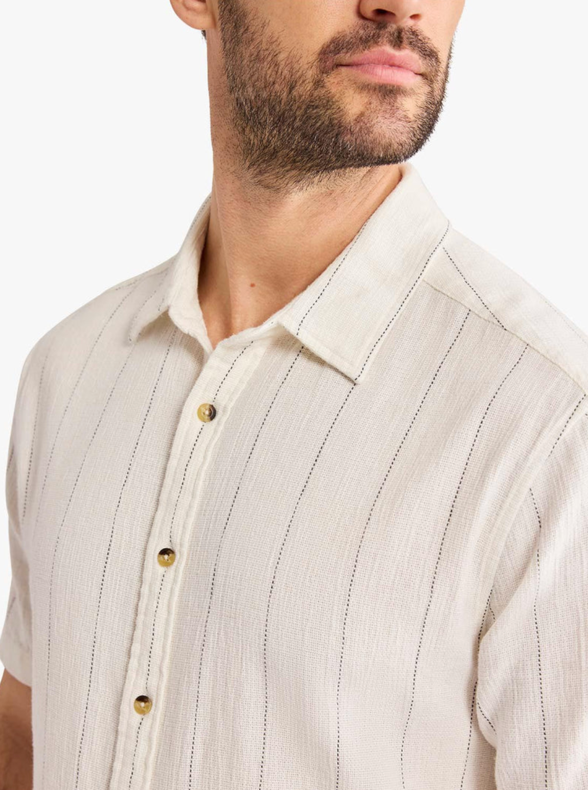 Oasis Textured Shirt - Shell Stripe
