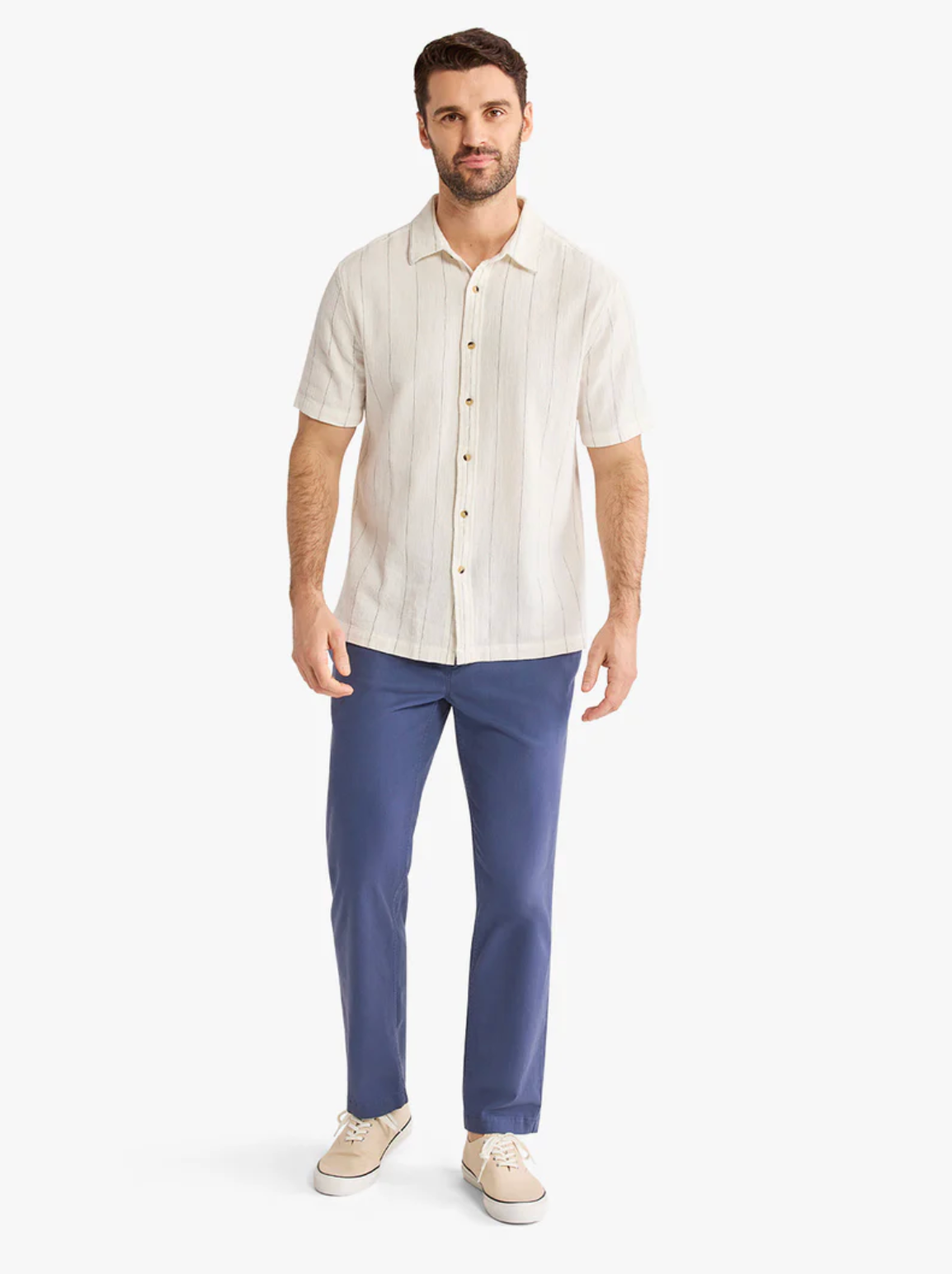 Oasis Textured Shirt - Shell Stripe