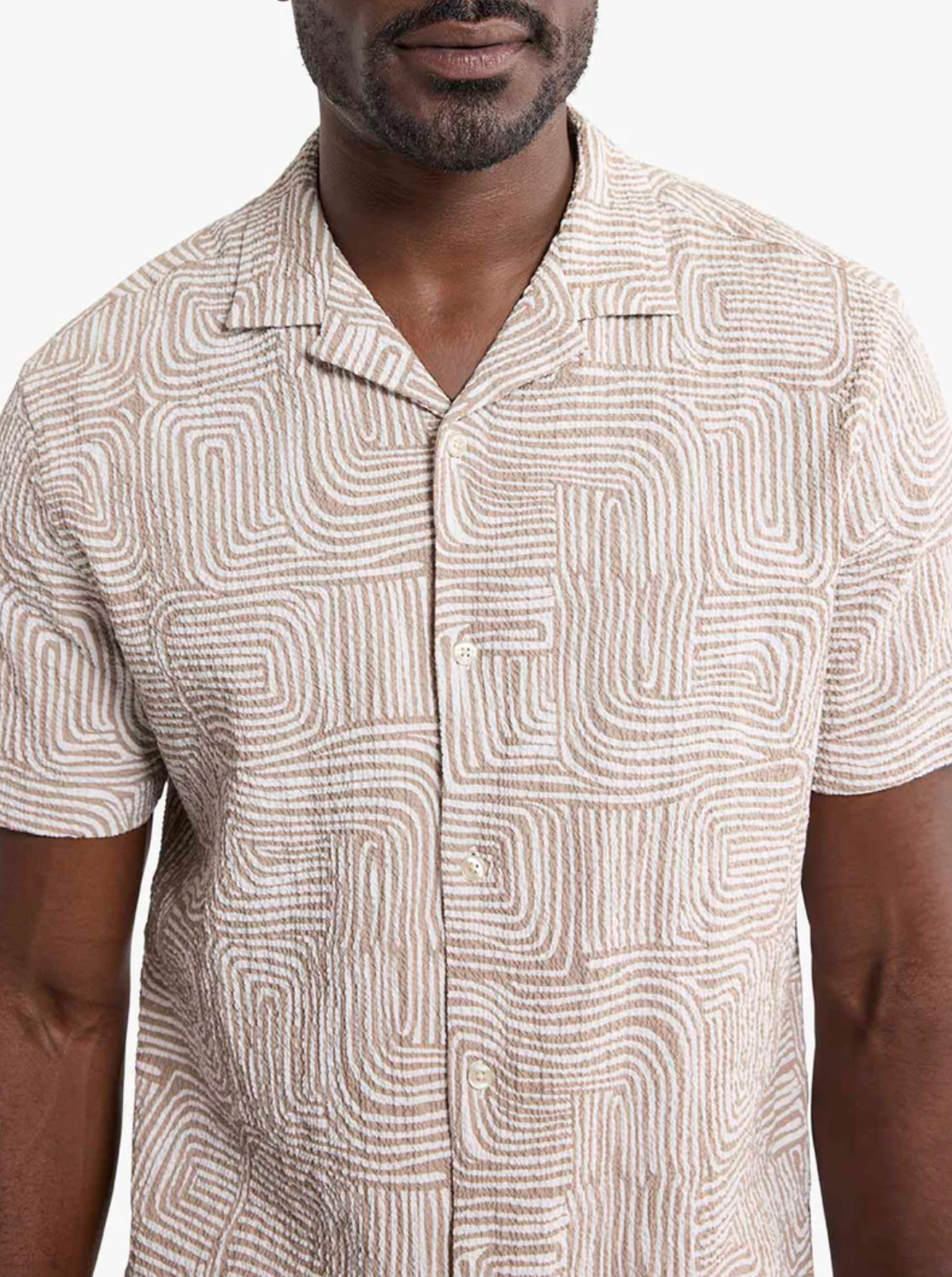 Castaway Textured Camp Shirt - Wavy Sands