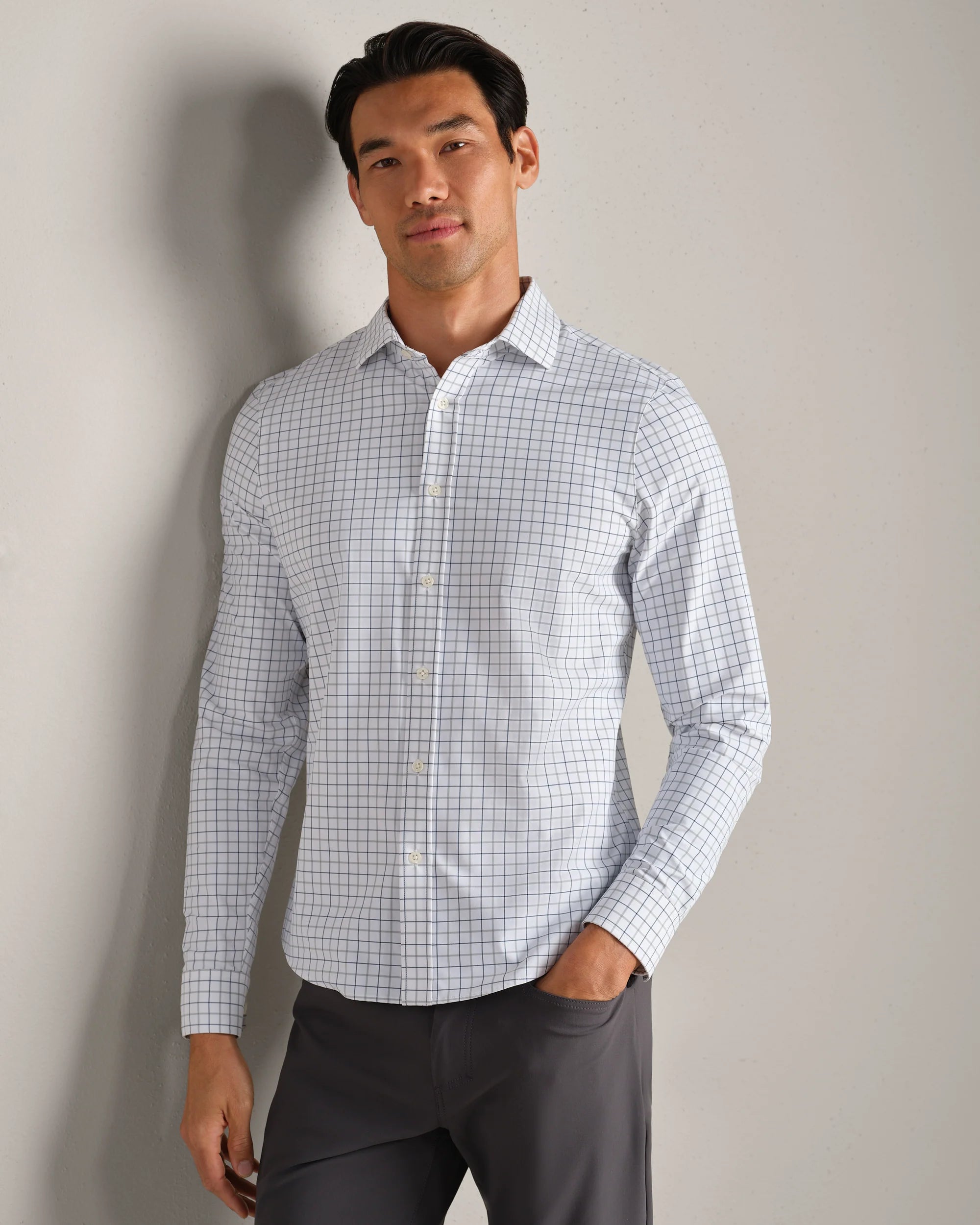 State of Mind Shirt - Slim - Pacific Green/Mini Windowpane