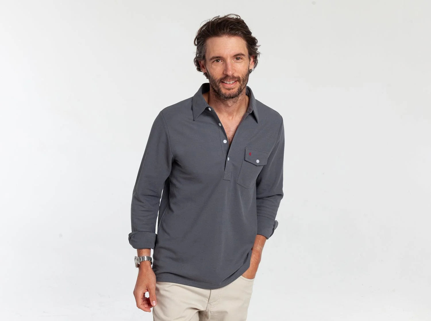 Long Sleeve Players Shirt - Blue Steel