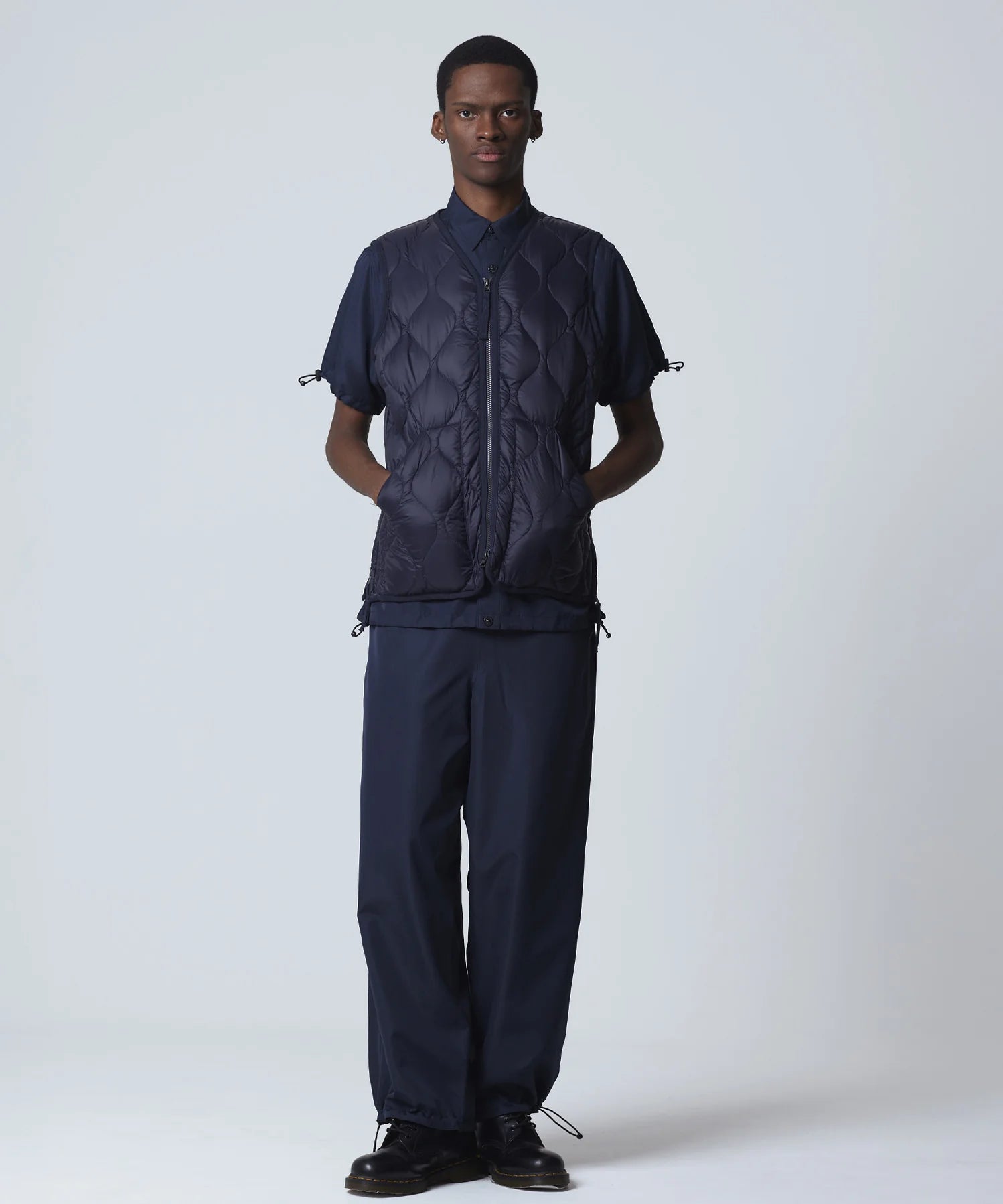 Unisex Military V-Neck W-Zip Down Vest (Soft Shell)