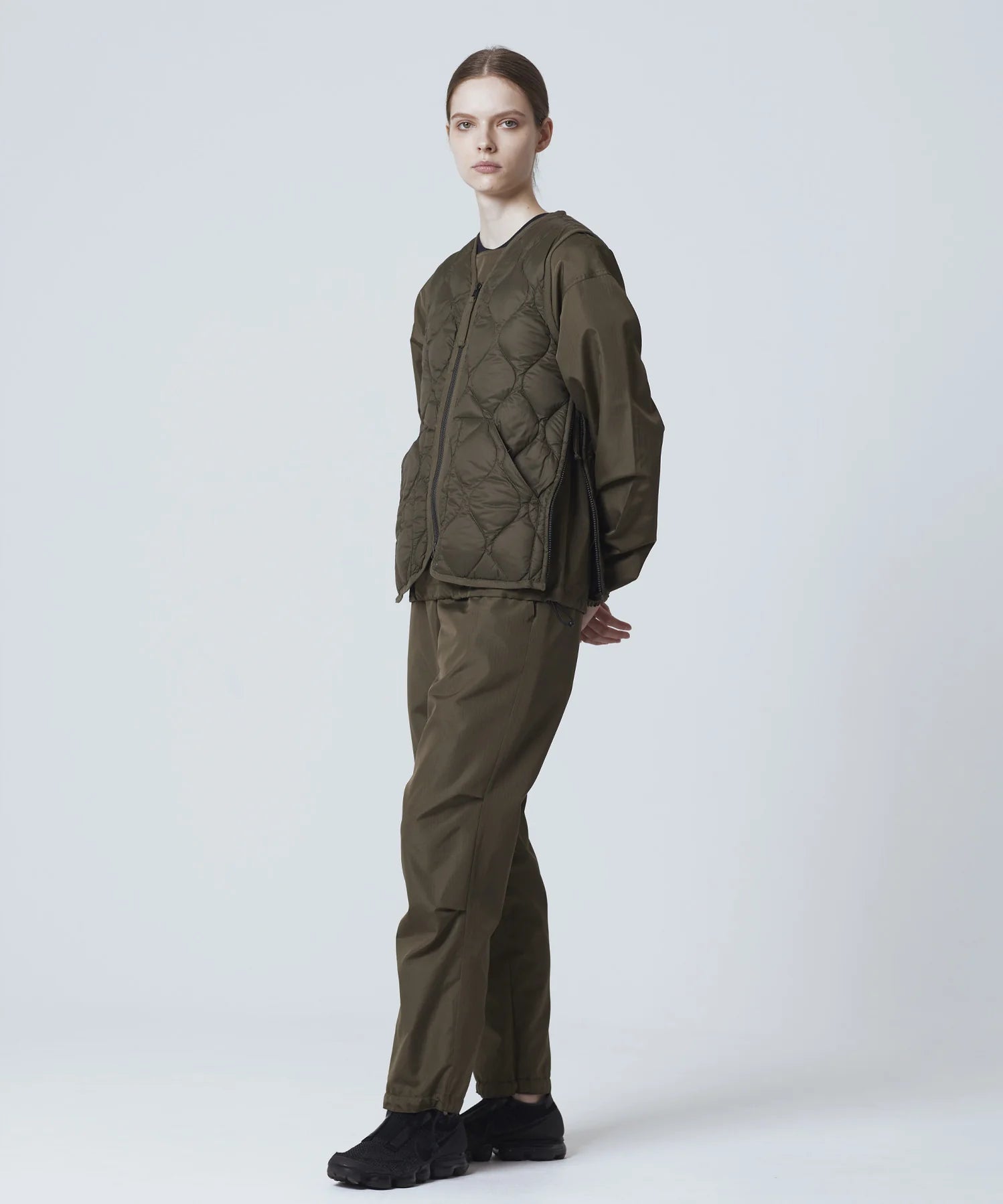 Unisex Military V-Neck W-Zip Down Vest (Soft Shell)