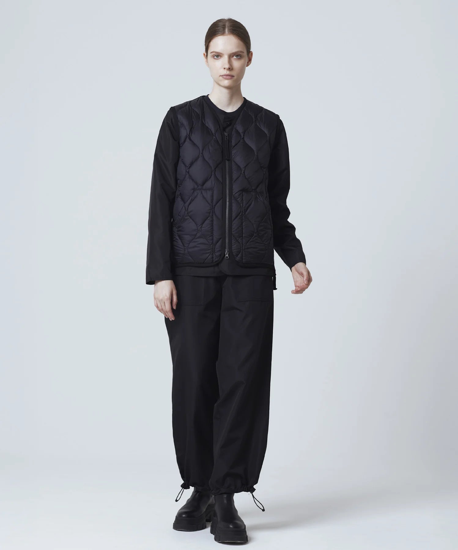 Unisex Military V-Neck W-Zip Down Vest (Soft Shell)