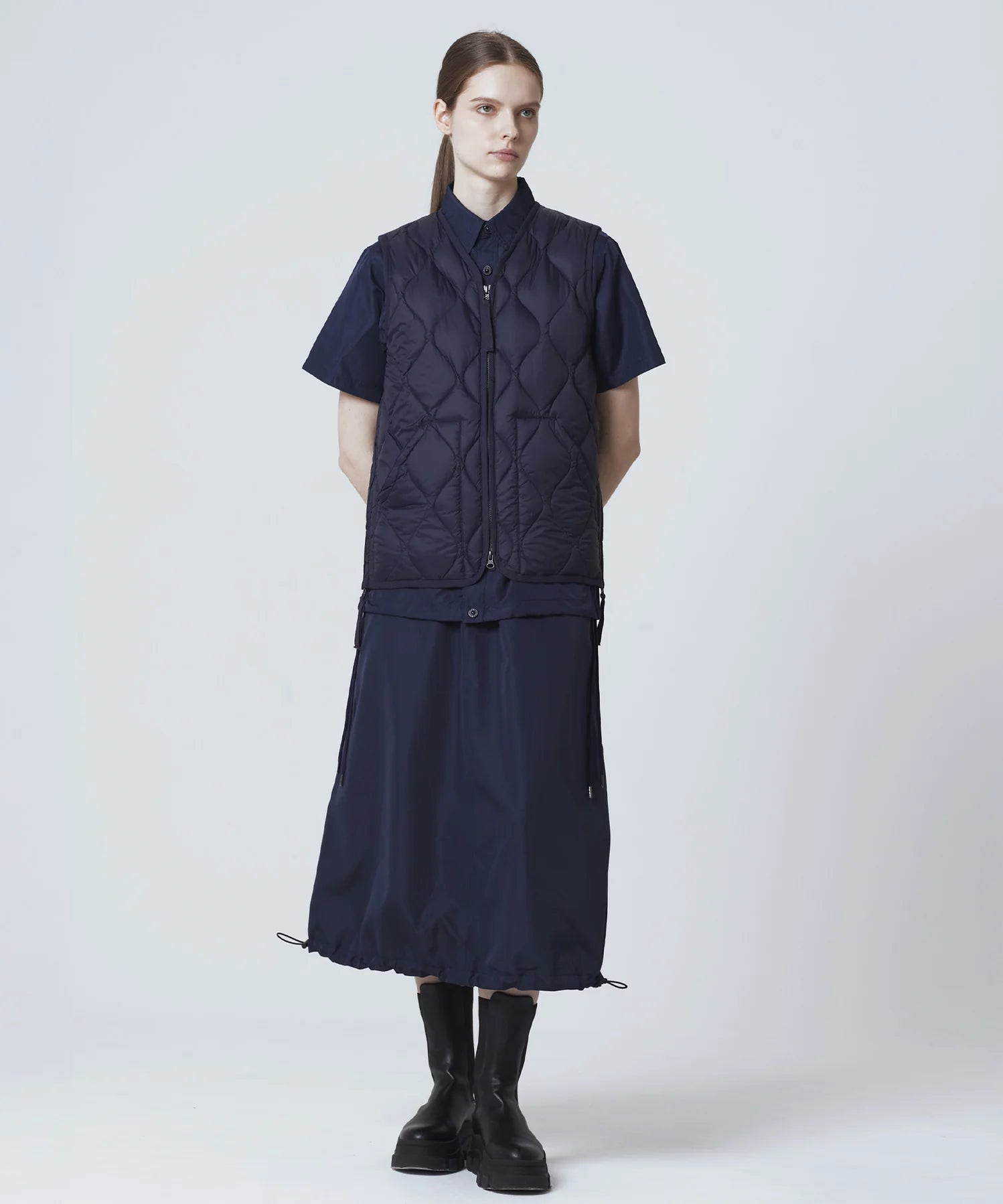 Unisex Military V-Neck W-Zip Down Vest (Soft Shell)