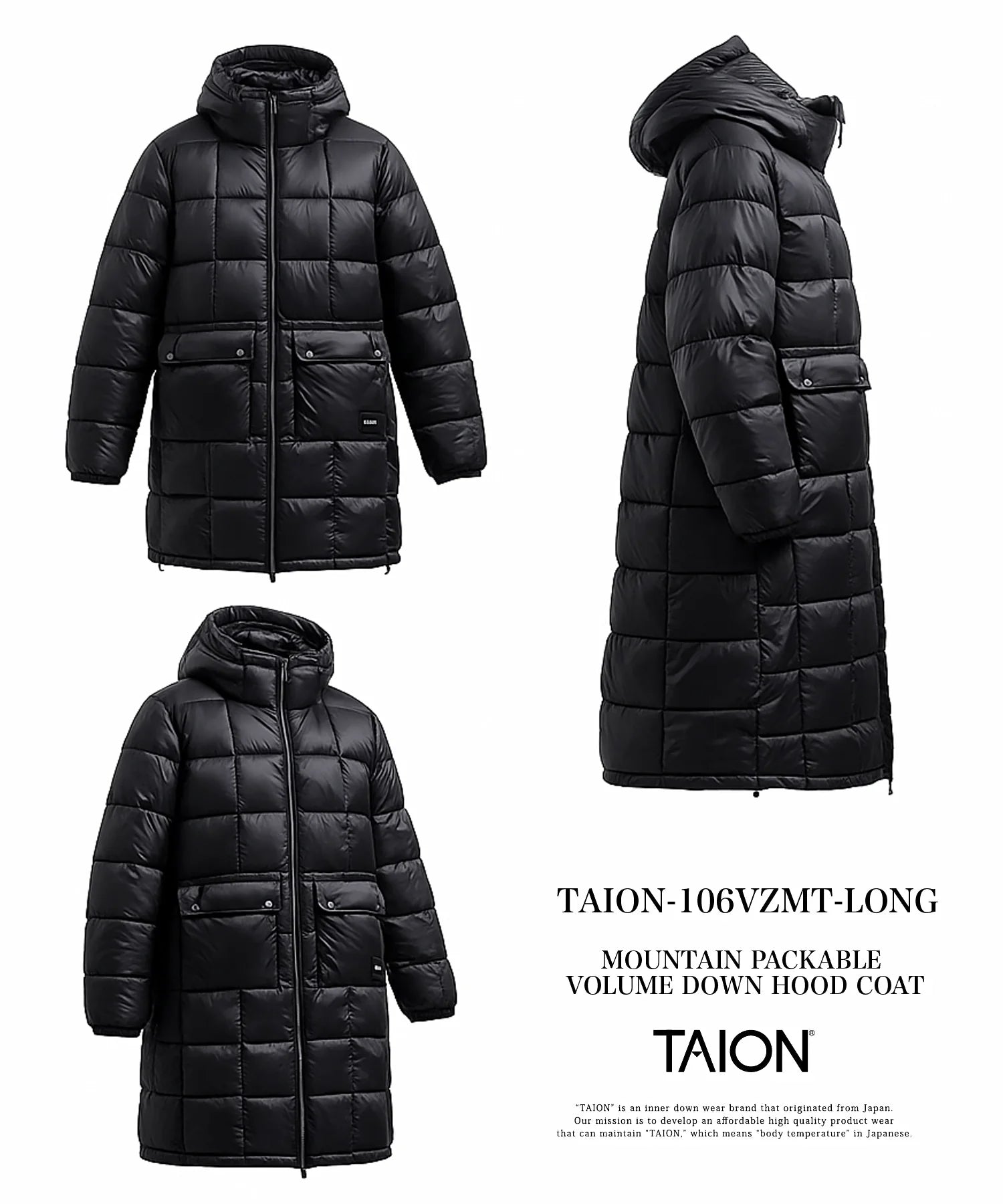 Unisex Mountain Packable Volume Down Hood Coat